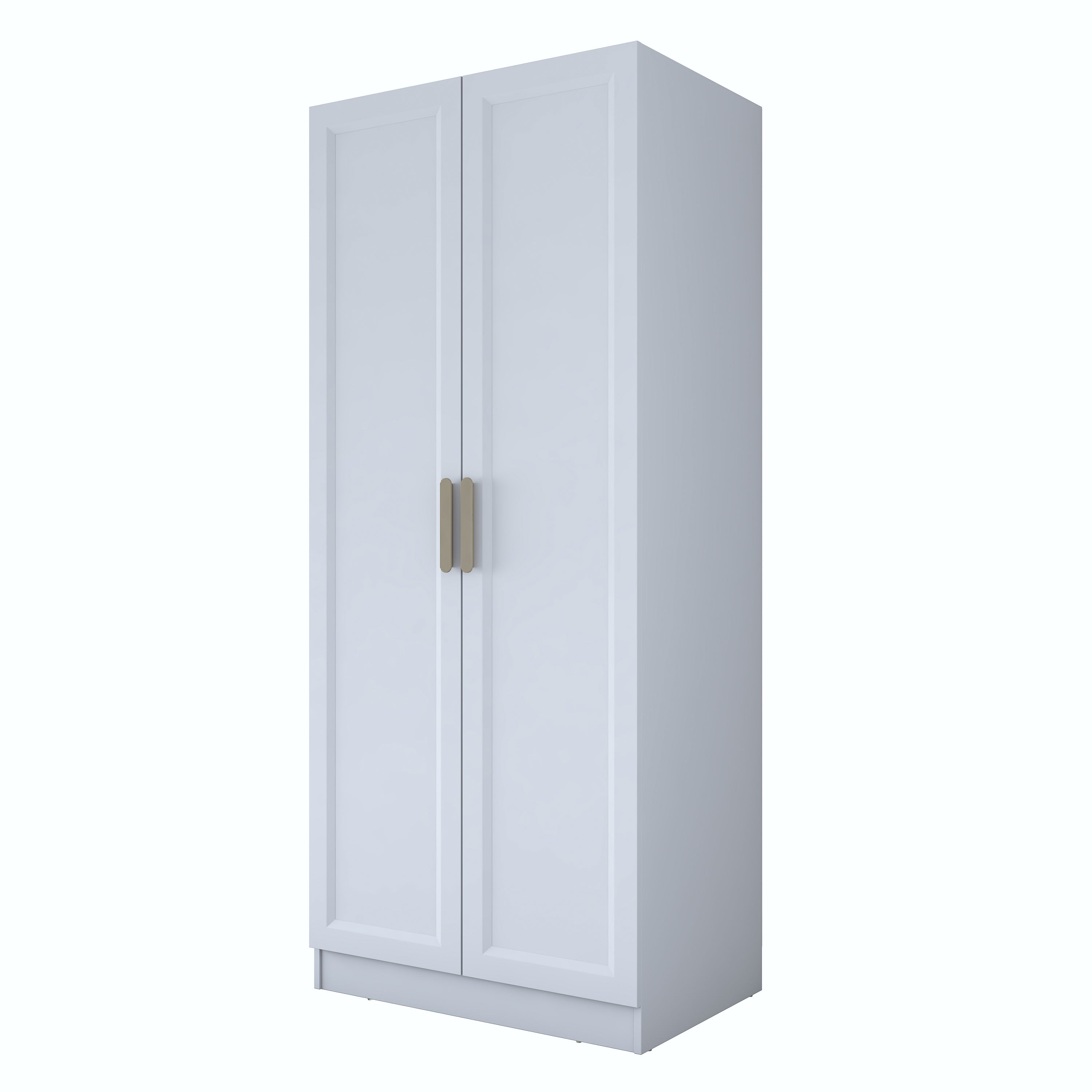 Rani BA202 Membran Kapaklı Gardırop 4 Raflı 2 Kapaklı Elbise Dolabı Beyaz