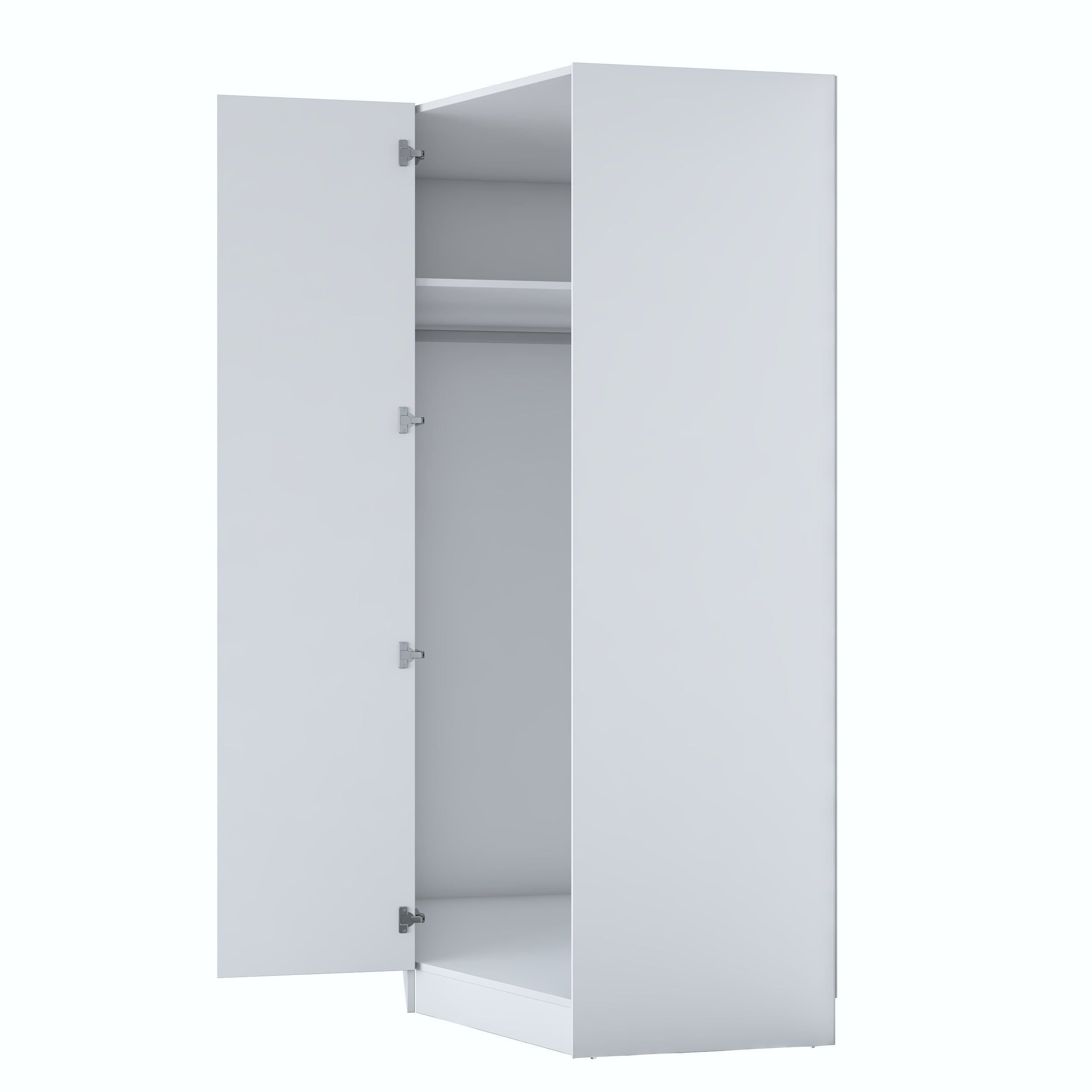 Rani BA205 Köşe Modül Gardırop Membran Kapaklı 6 Raflı Askılı Elbise Dolabı Tamamlayıcı Köşe Ünitesi Beyaz