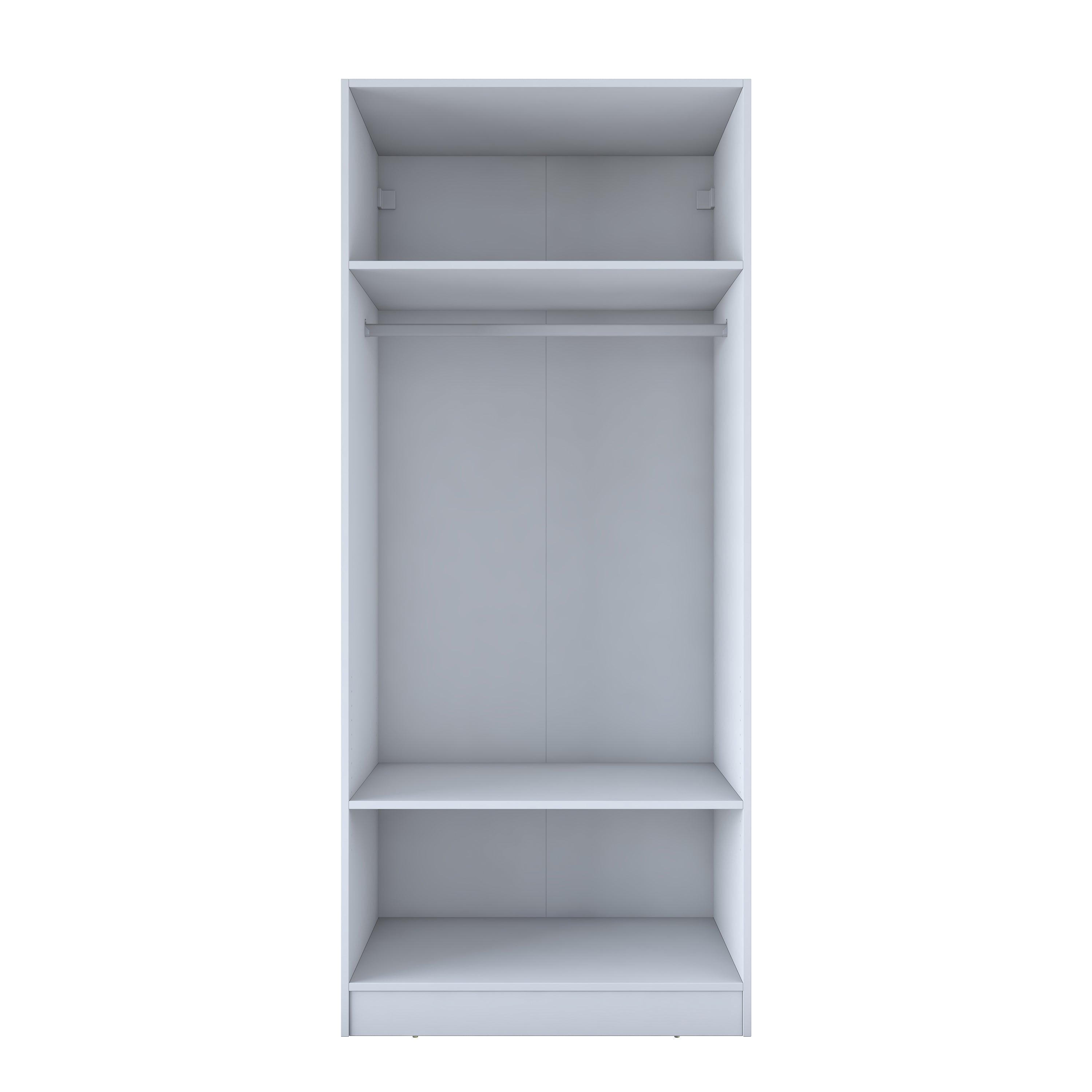 Rani BA203 Membran Kapaklı Gardırop 2 Raflı  Askılı 2 Kapaklı Elbise Dolabı Beyaz