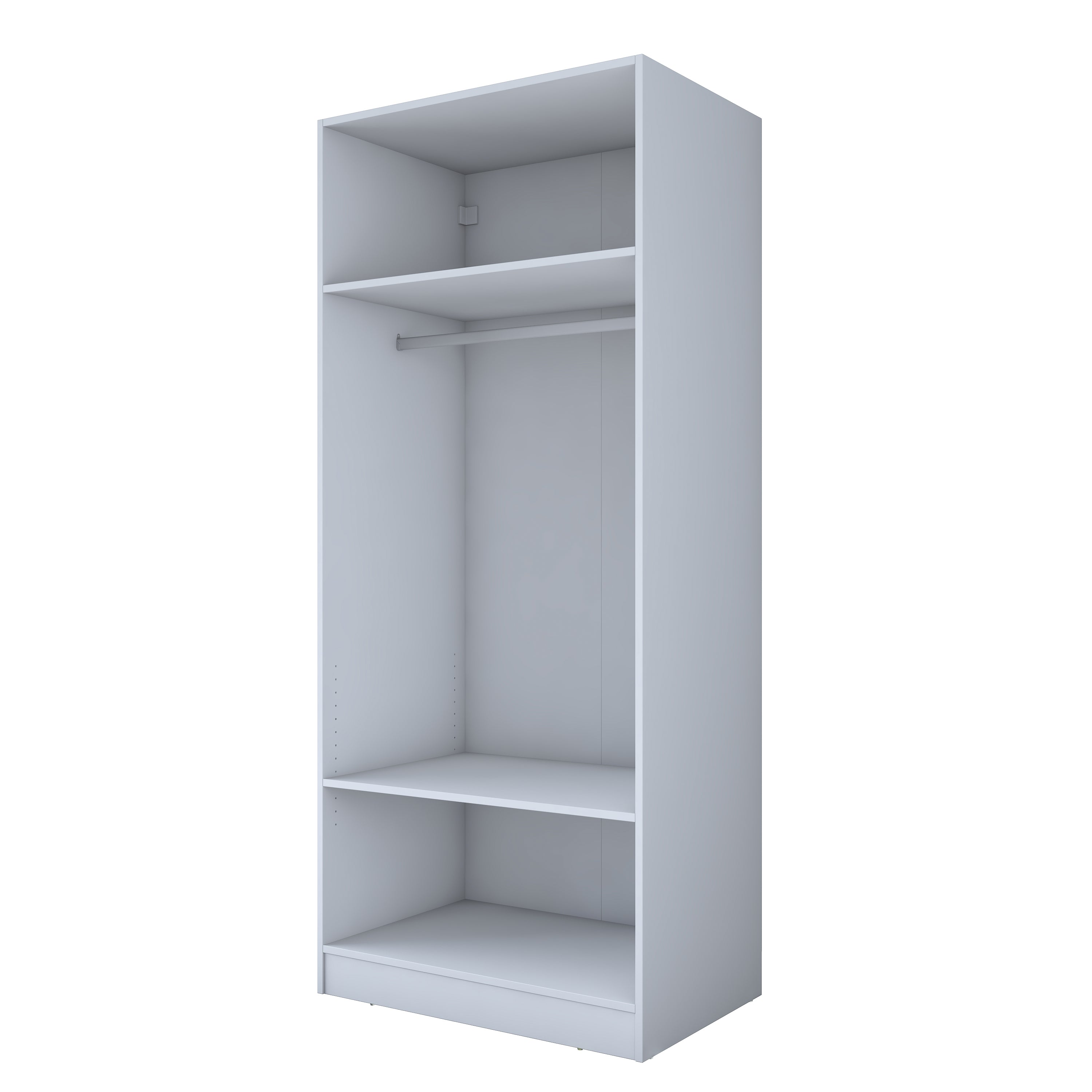 Rani BA203 Membran Kapaklı Gardırop 2 Raflı  Askılı 2 Kapaklı Elbise Dolabı Beyaz