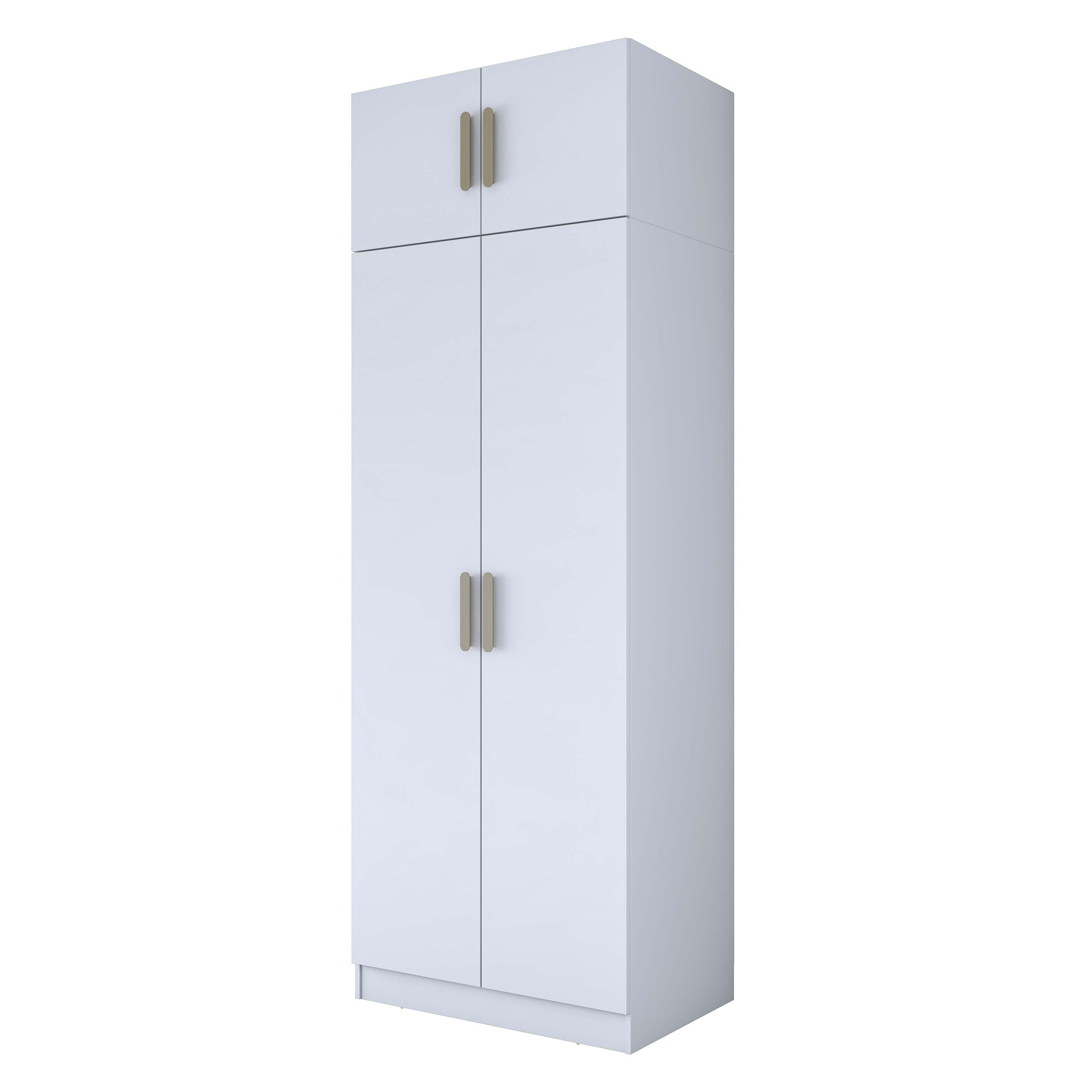 Rani BA210 Gardırop 4 Kapaklı 4 Raflı Elbise Dolabı Beyaz