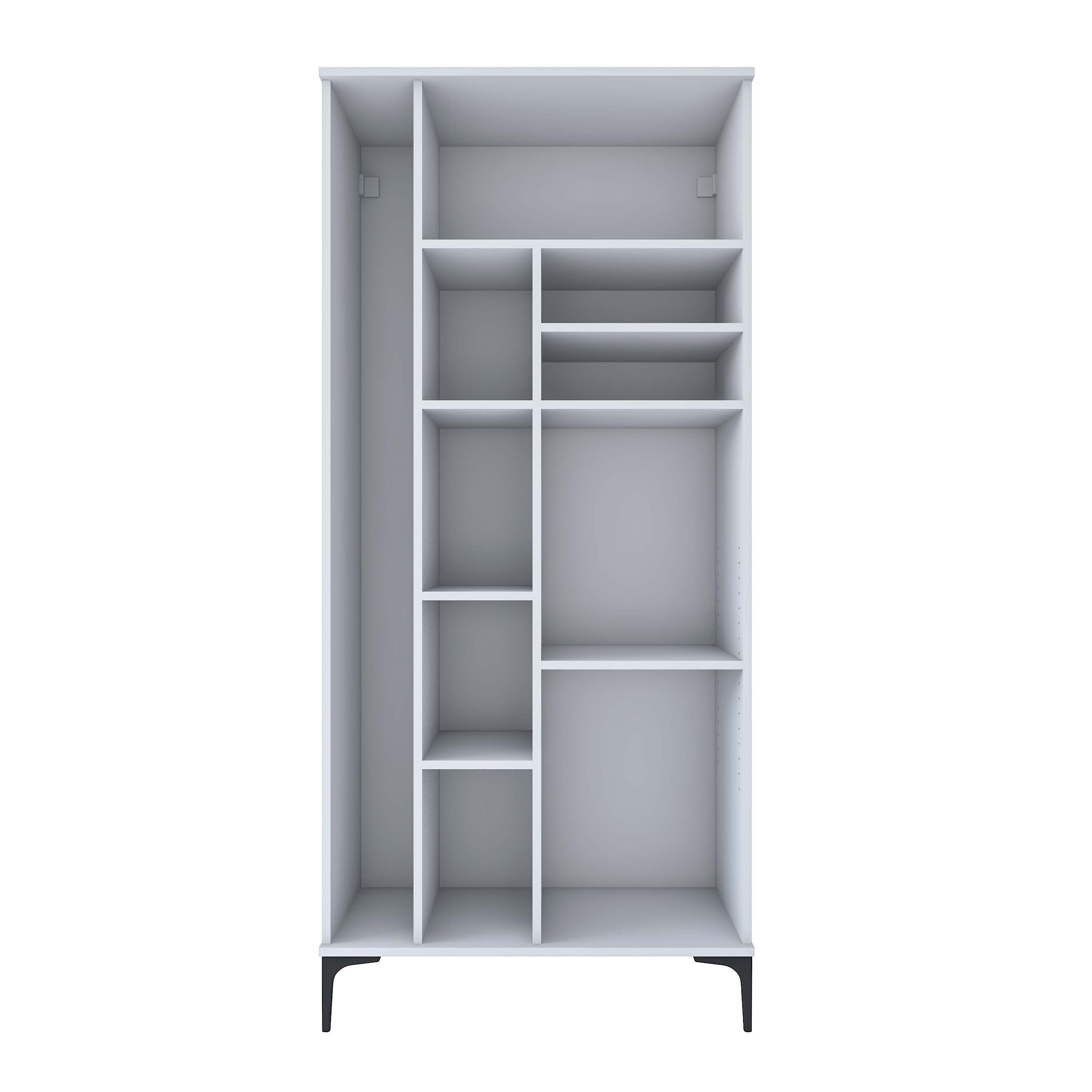 Rani KC103 Banyo Dolabı 2 Kapaklı 7 Raflı Çok Amaçlı Dolap Beyaz