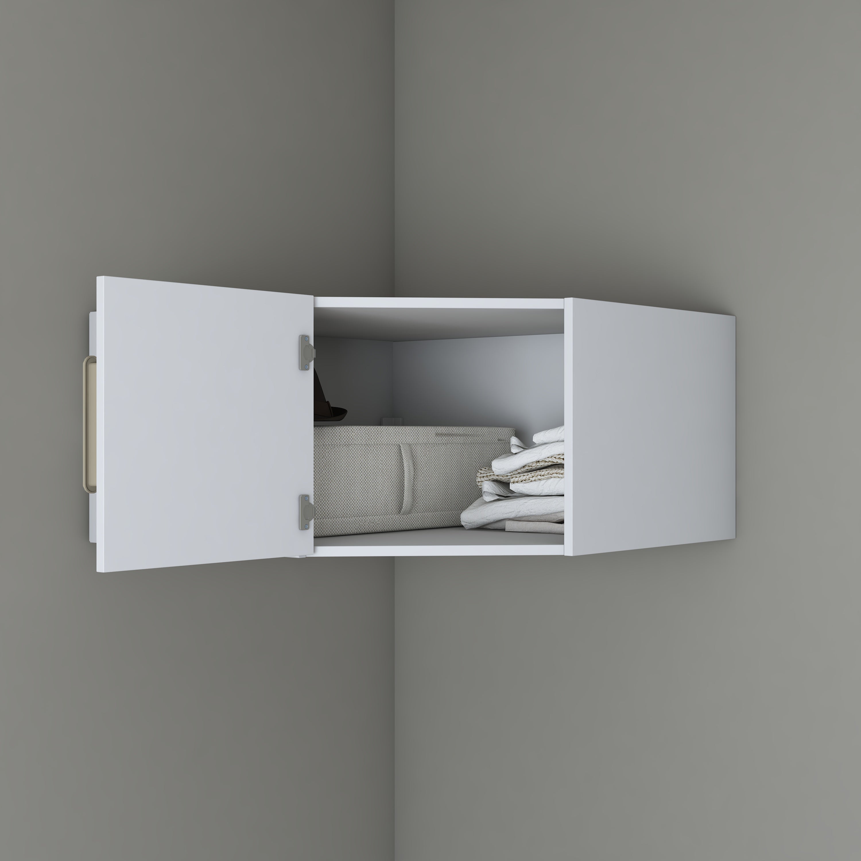 Rani BA168 Gardırop Çok Amaçlı Köşe Üst Modül Beyaz