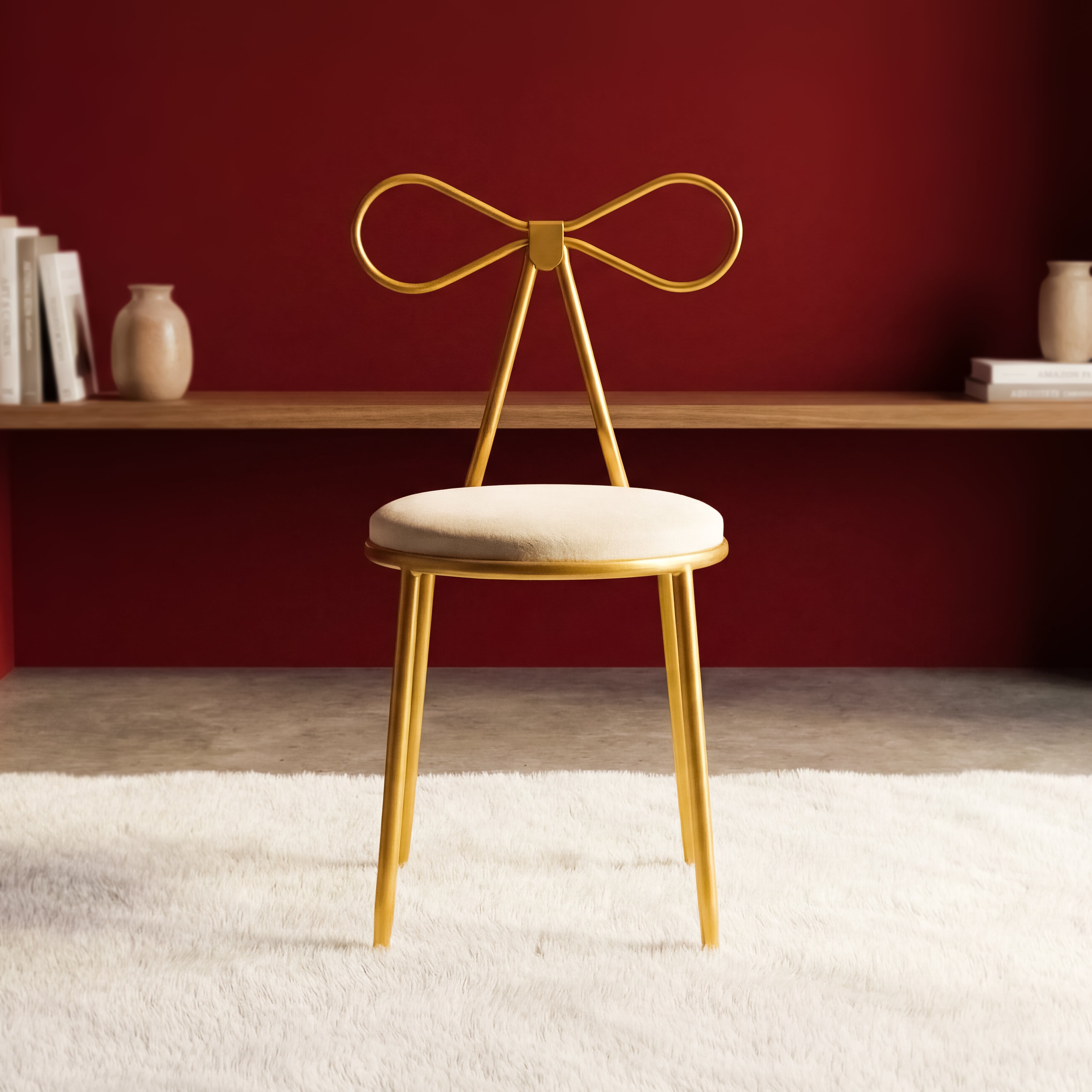 Rani JB111 Fiyonk Metal Makyaj Masası Sandalyesi Gold