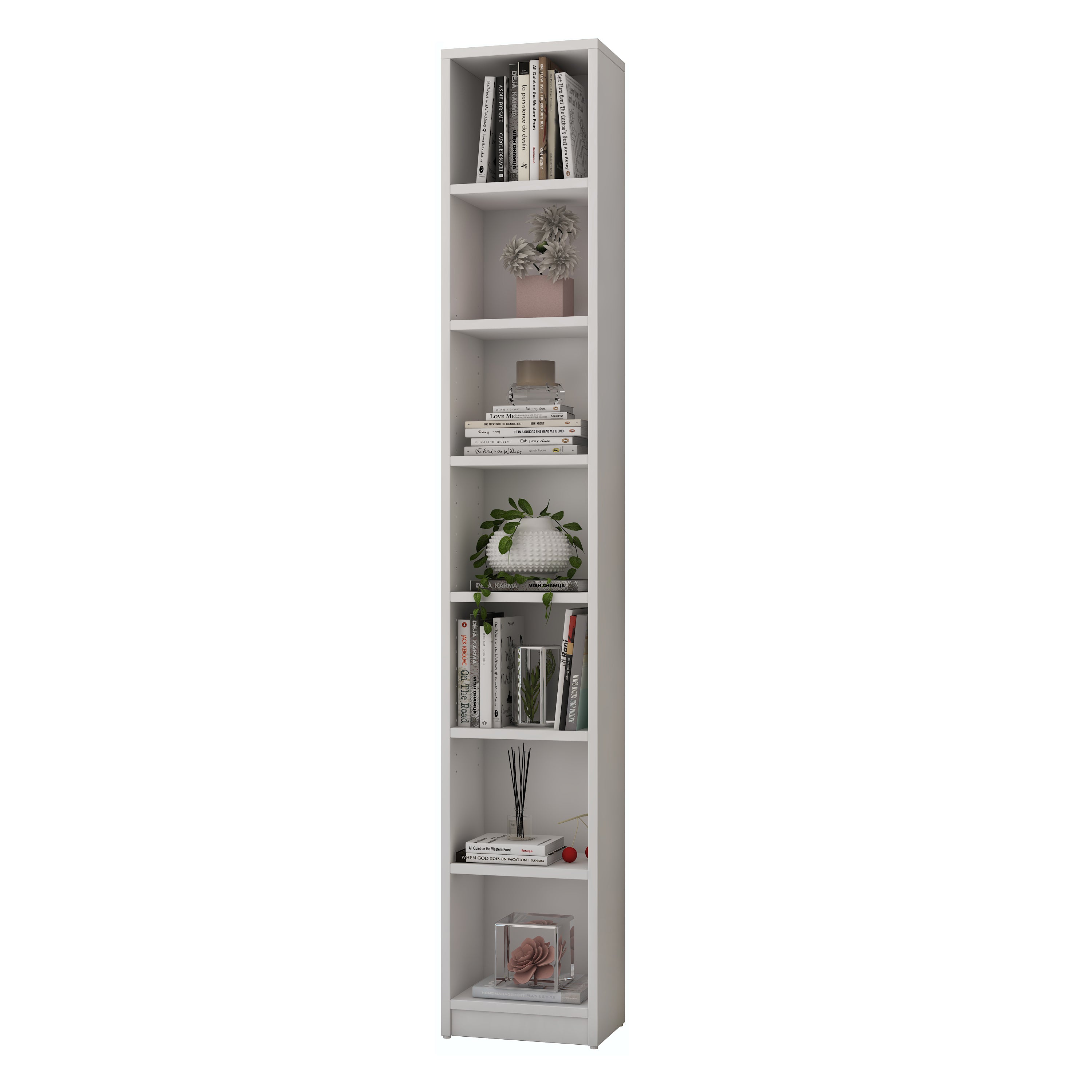Rani HC126 Kitaplık 6 Raflı Çalışma Odası Kütüphane Modern Duvar Rafı Beyaz