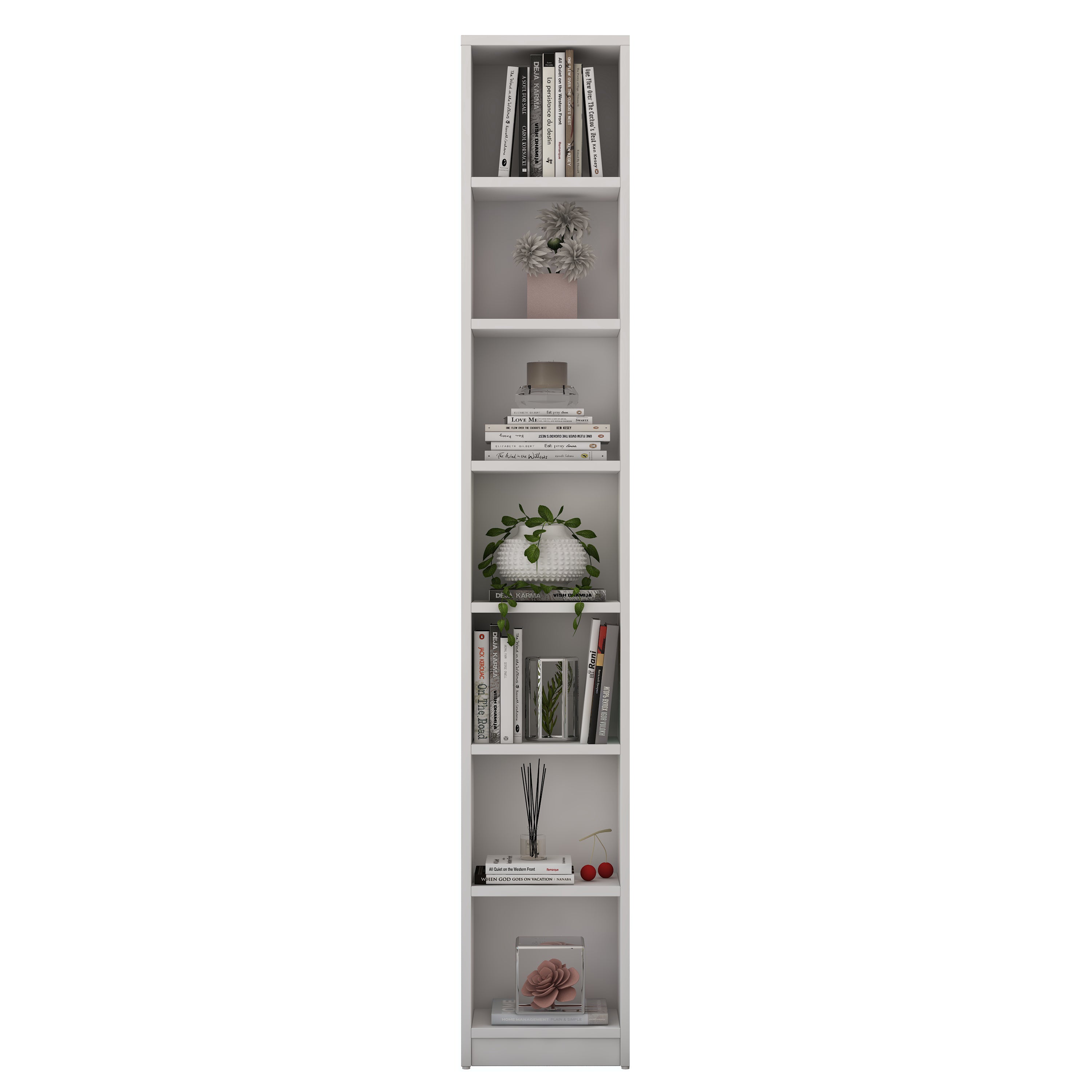 Rani HC126 Kitaplık 6 Raflı Çalışma Odası Kütüphane Modern Duvar Rafı Beyaz