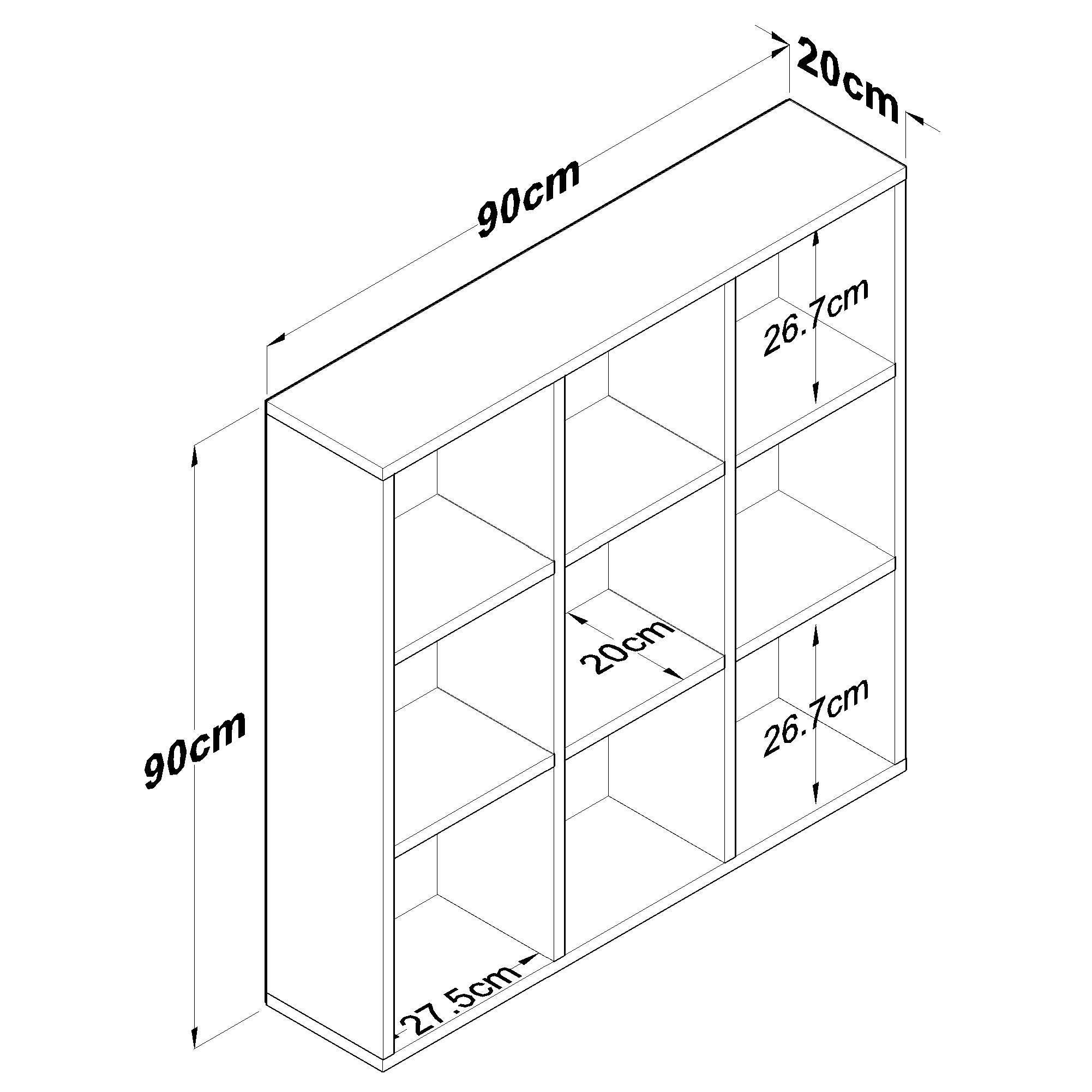 Rani HC121 Kitaplık 6 Raflı Çalışma Odası Kütüphane Modern Duvar Rafı Beyaz