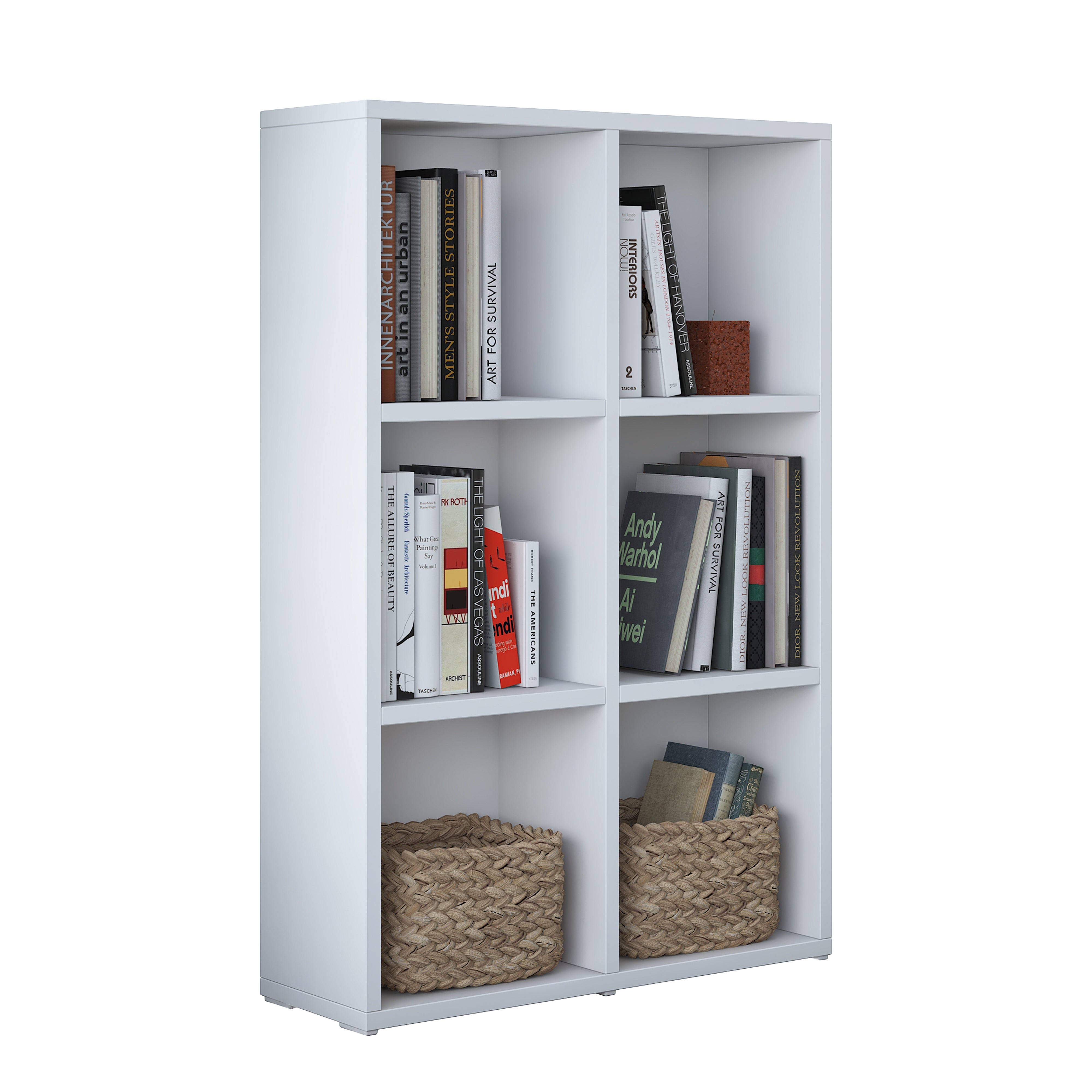 Rani HC120 Kitaplık 4 Raflı Çalışma Odası Kütüphane Modern Duvar Rafı Beyaz