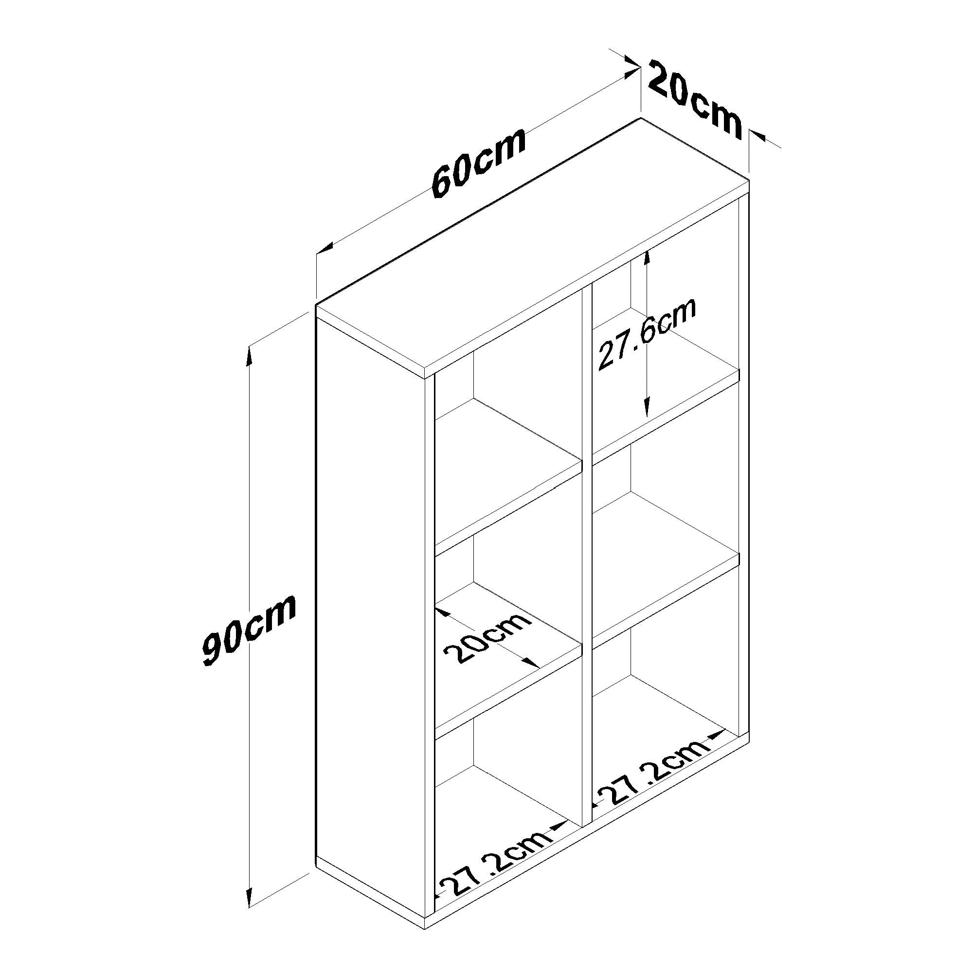 Rani HC120 Kitaplık 4 Raflı Çalışma Odası Kütüphane Modern Duvar Rafı Beyaz