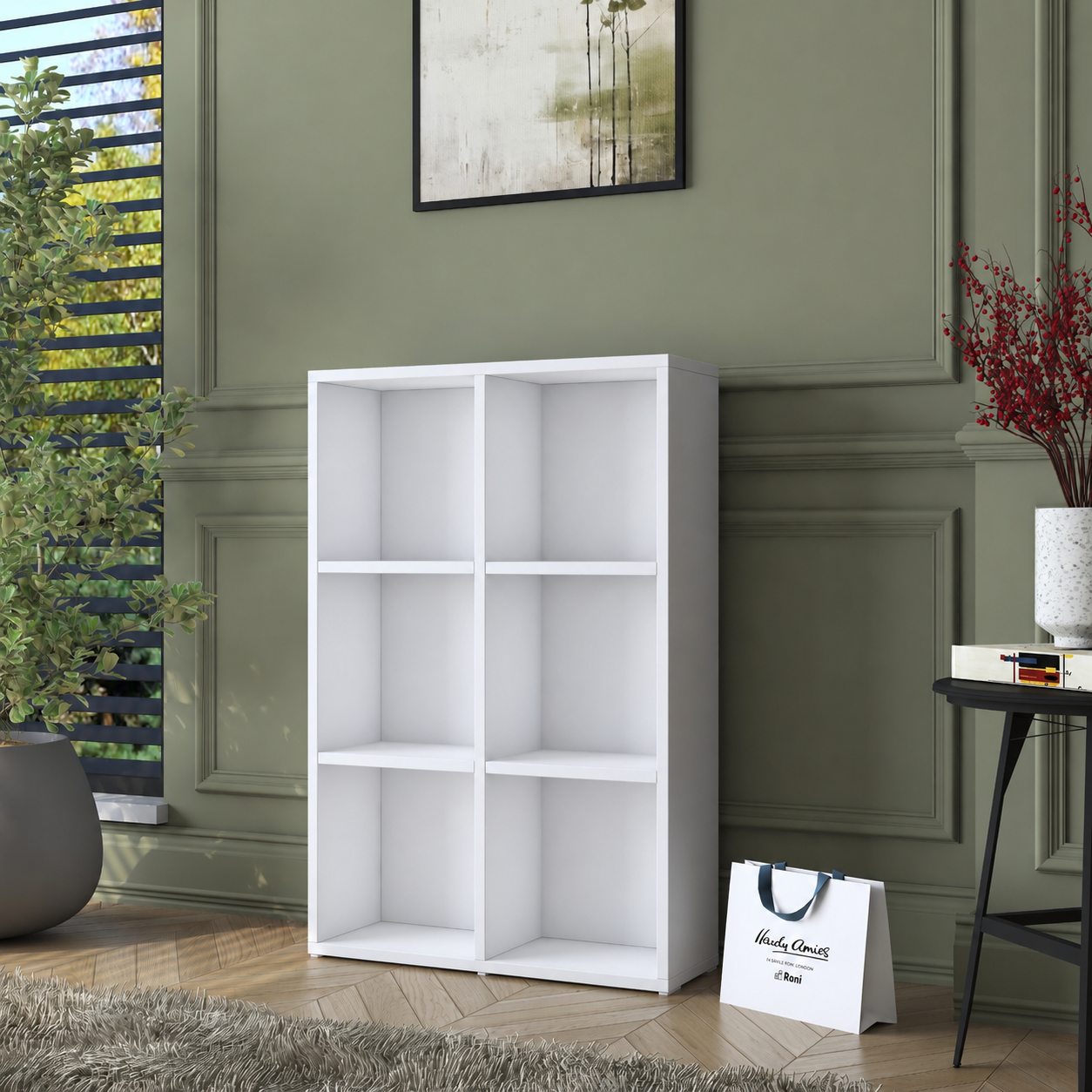 Rani HC120 Kitaplık 4 Raflı Çalışma Odası Kütüphane Modern Duvar Rafı Beyaz