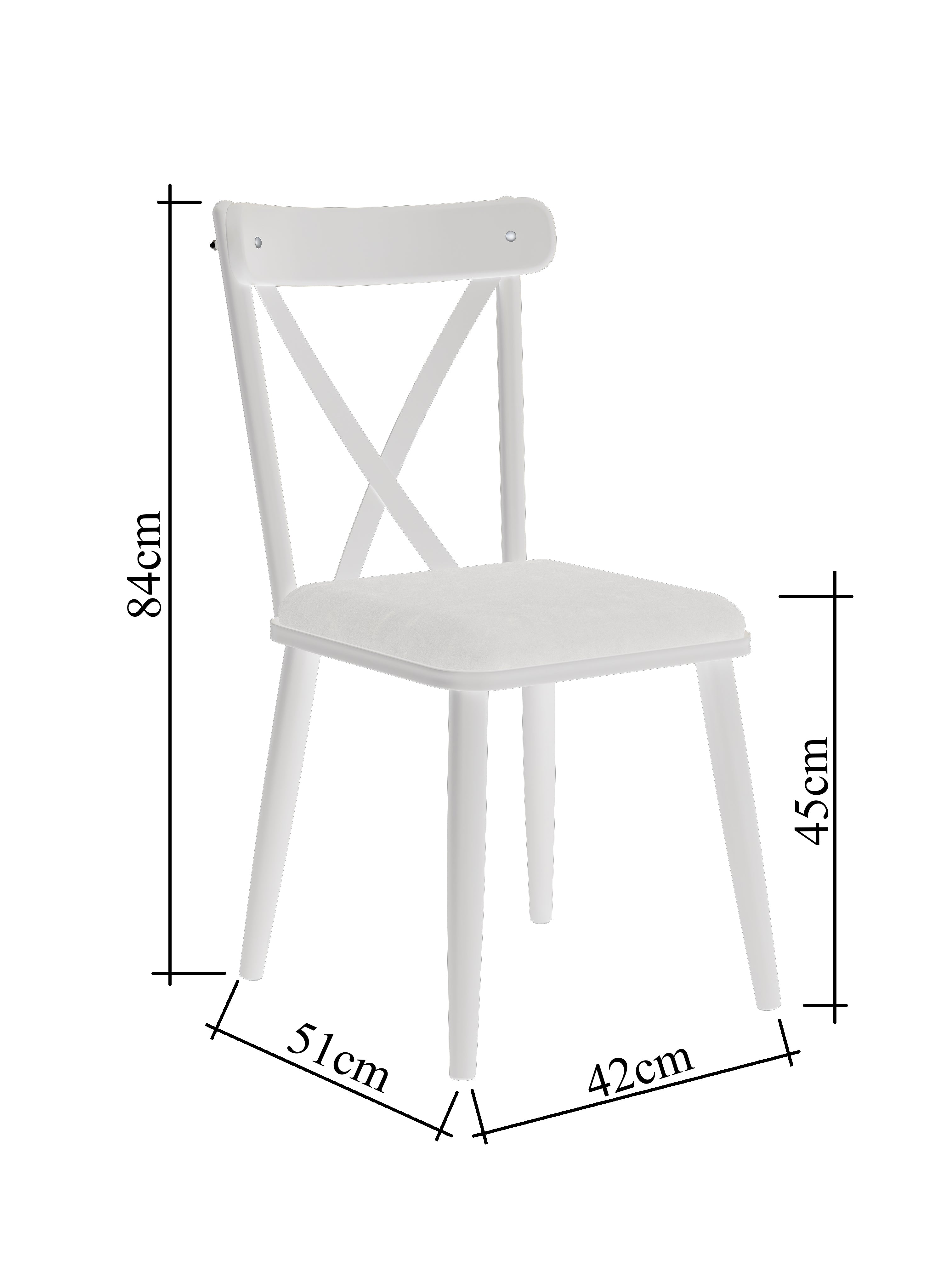 Rani JC120 Mutfak Masa Sandalye Takımı Sepet Ceviz - Beyaz