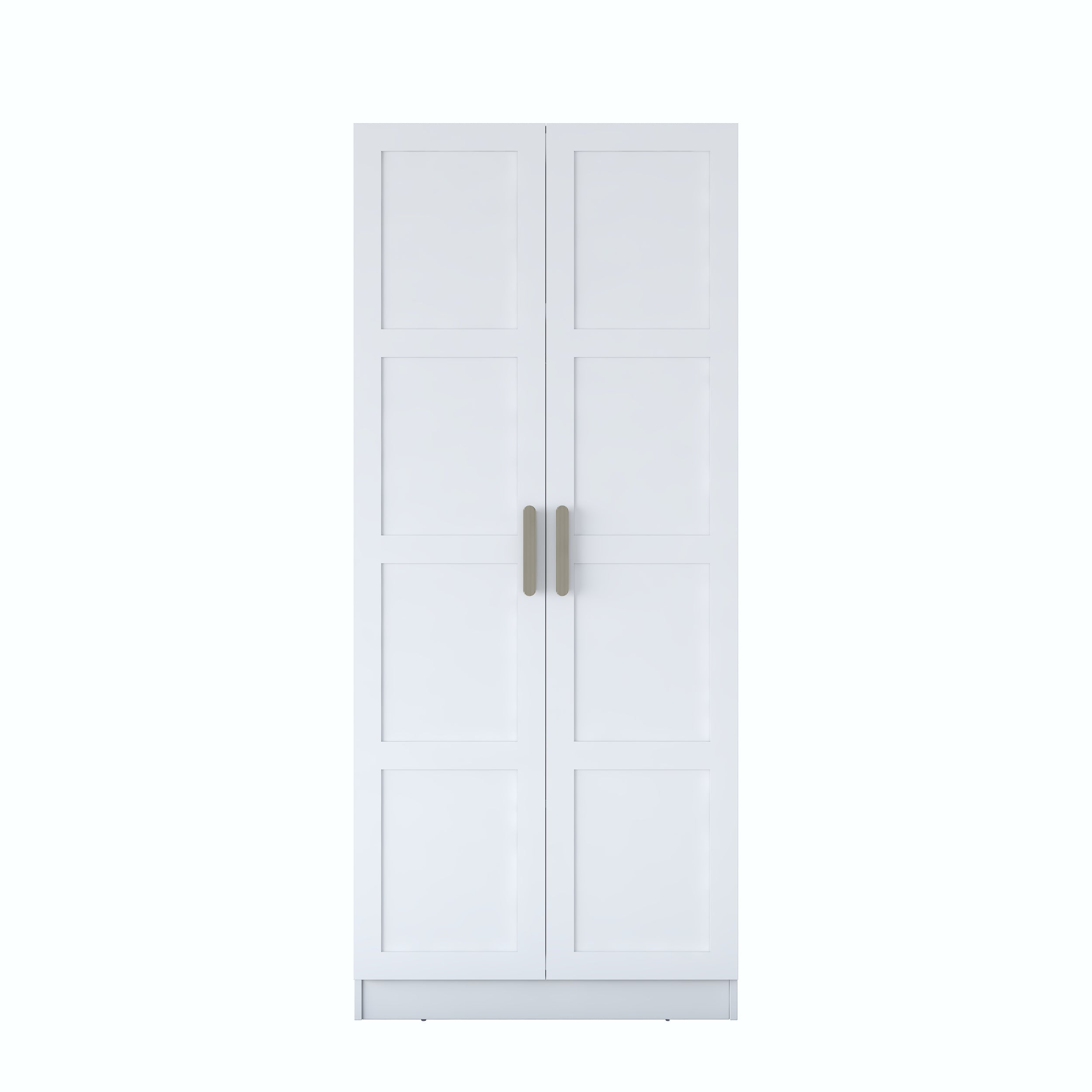 Rani BA221 Membran Kapaklı Gardırop 6 Raflı 2 Kapaklı 2 Askılı Elbise Dolabı Beyaz