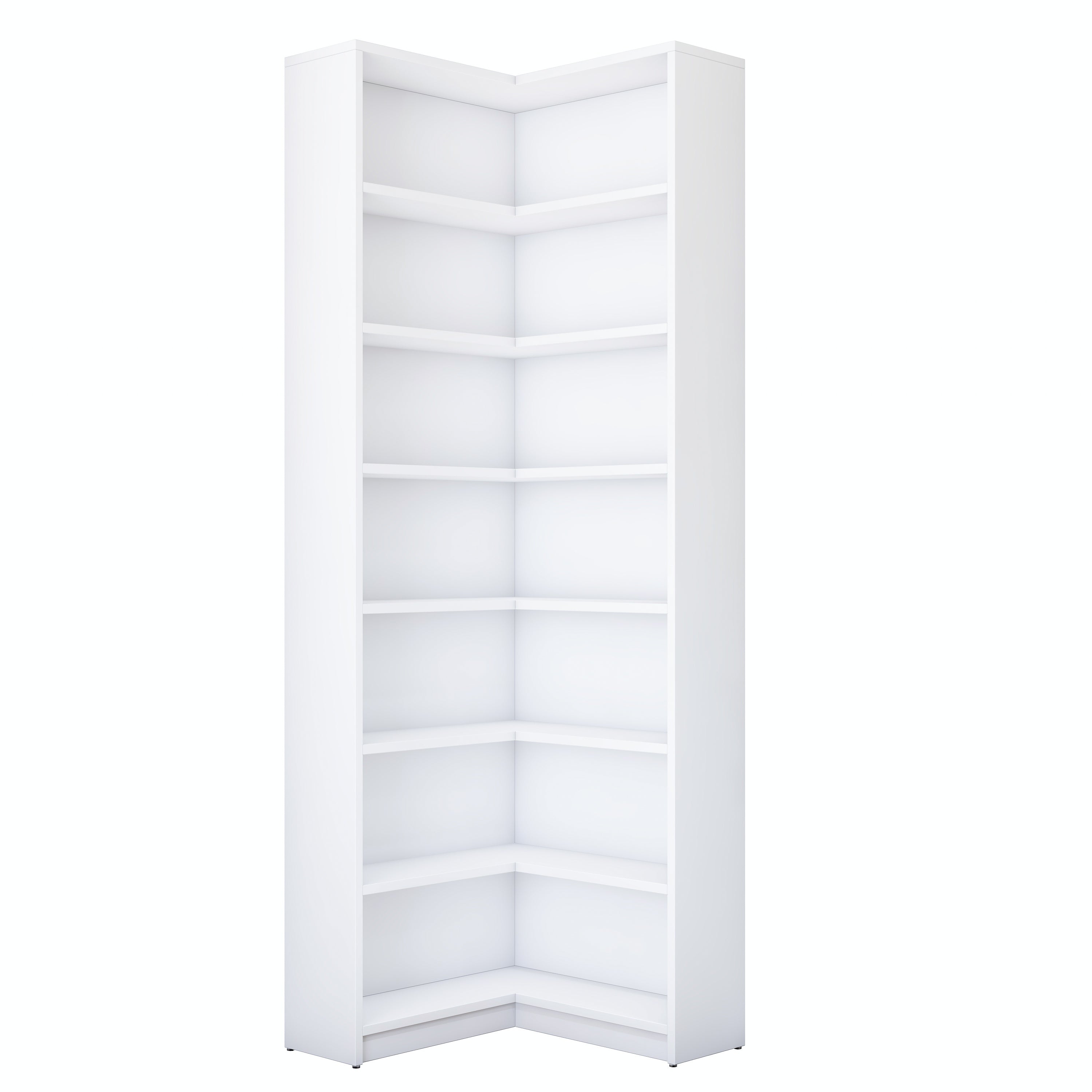 Rani HC129 Kitaplık 6 Raflı Çalışma Odası Kütüphane Modern Duvar Rafı Beyaz
