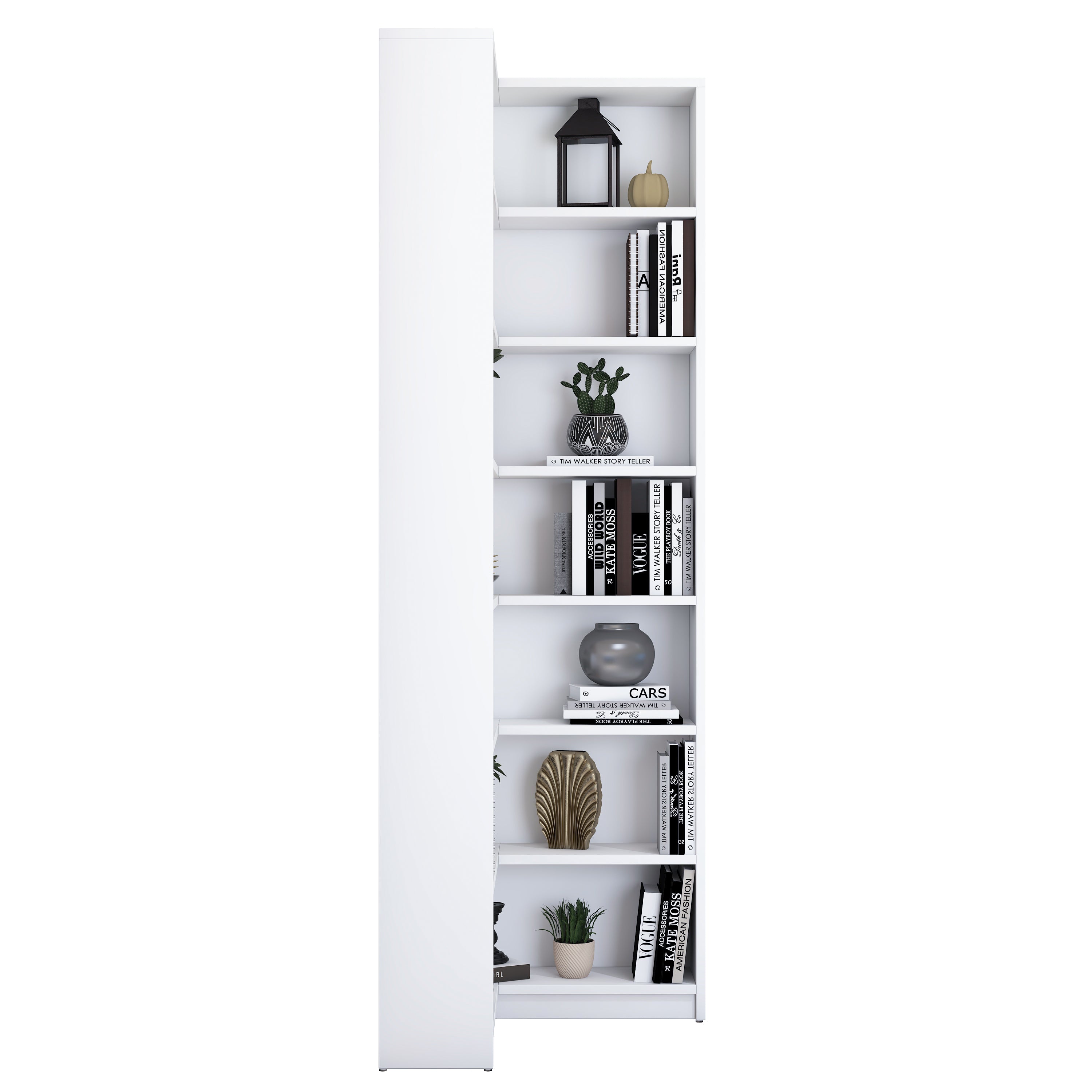 Rani HC129 Kitaplık 6 Raflı Çalışma Odası Kütüphane Modern Duvar Rafı Beyaz