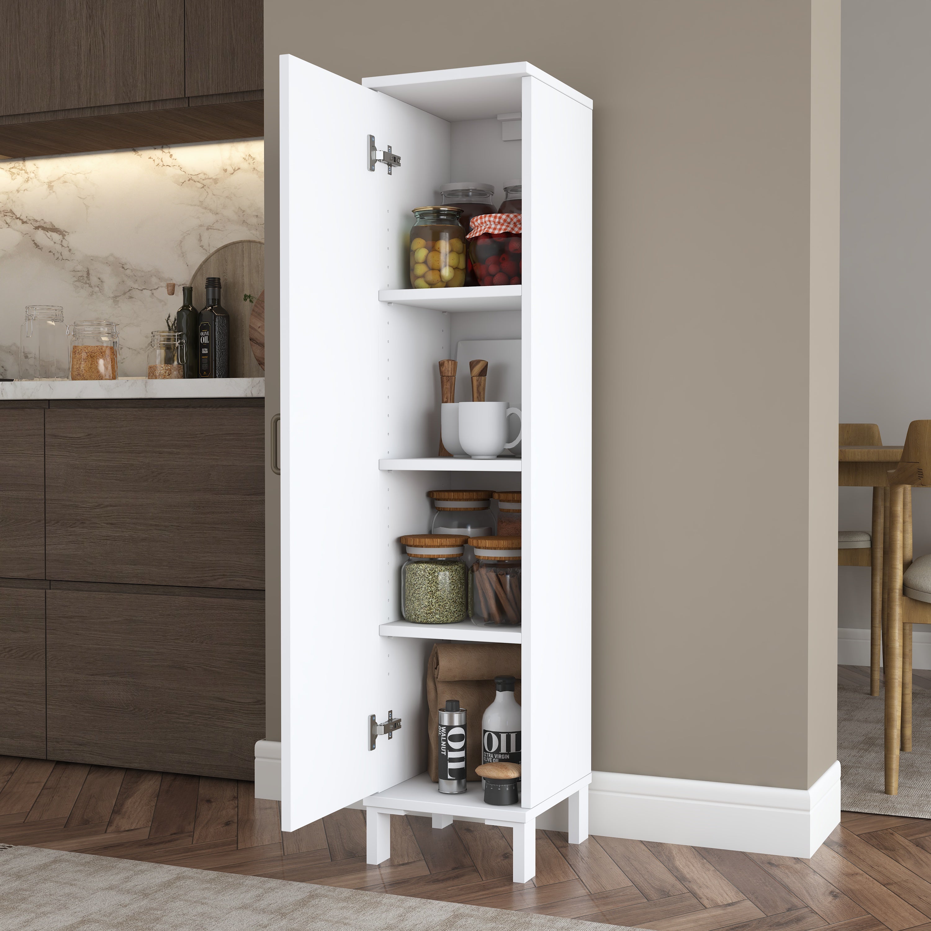 Rani KC110 Banyo Dolabı Tek Kapaklı 3 Raflı Çok Amaçlı Dolap Beyaz