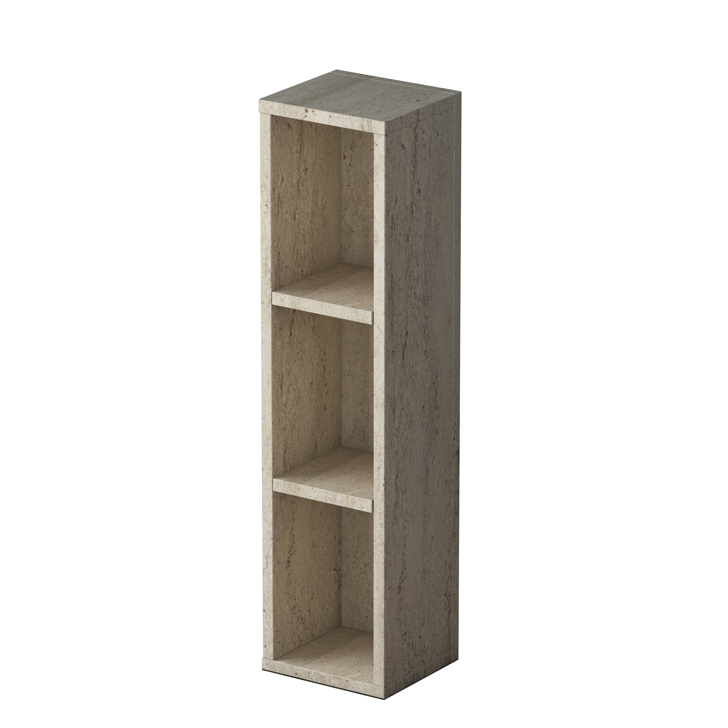 Rani AD103 Modern Gizli Bölmeli Sütun Yan Sehpa Traverten