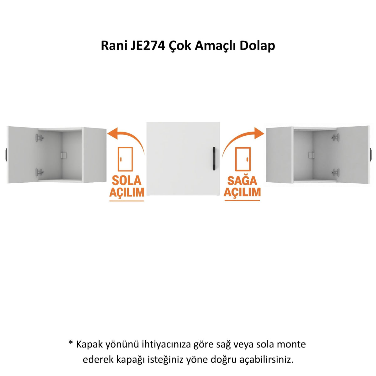 Rani JE274 Kahve Köşesi Çok Amaçlı Dolap Üst Modül Mutfak Rafı Beyaz
