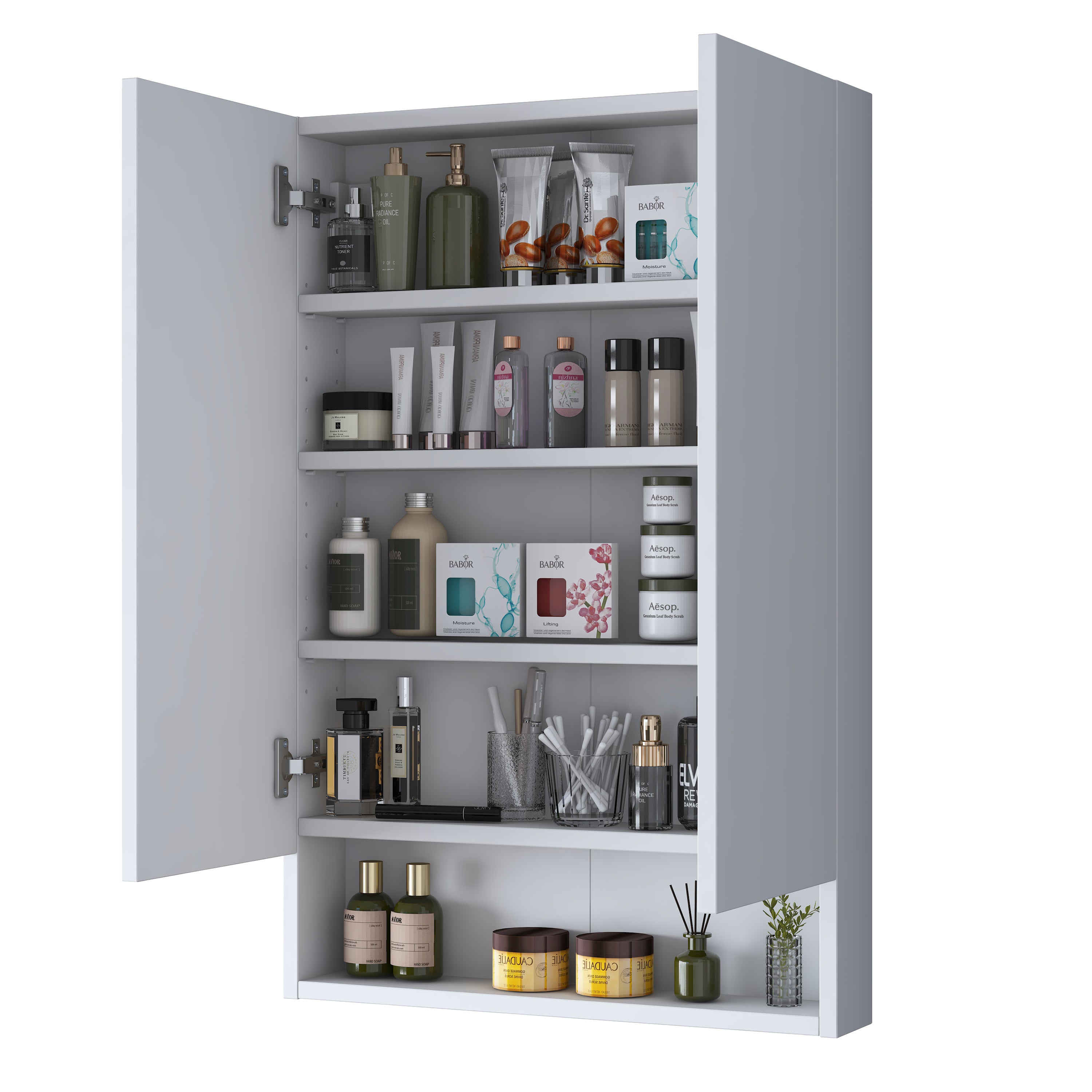 Rani KB111 Kapaklı Banyo Dolabı Raflı Klozet Üstü Çok Amaçlı Dolap Beyaz