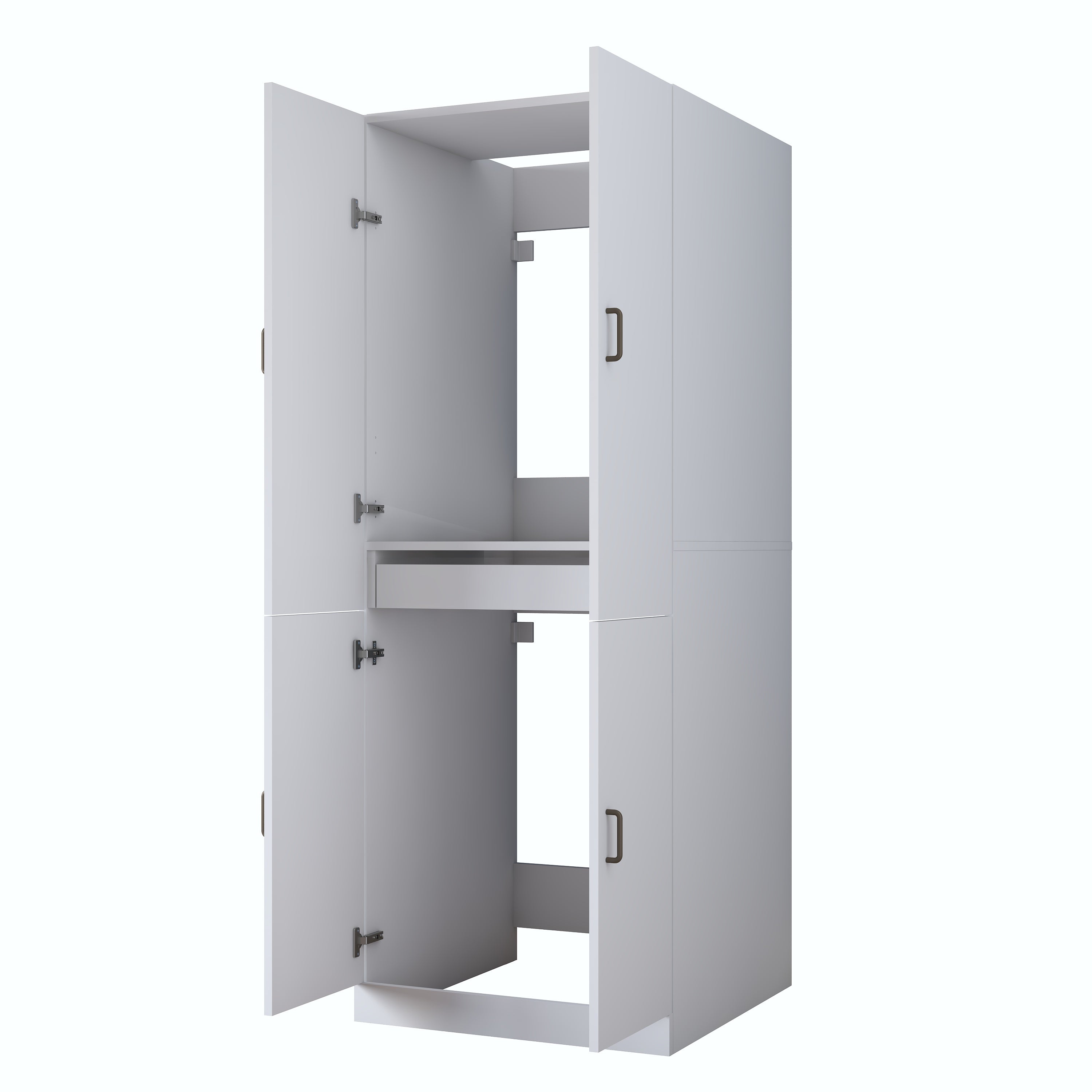 Rani KD126 Çamaşır Makinesi Dolabı 4 Kapaklı Çekmeceli Banyo Dolabı Beyaz