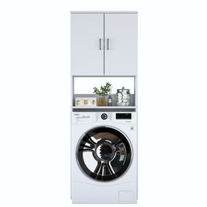 Rani KD139 Çamaşır Makinesi Dolabı 2 Kapaklı 2 Raflı Banyo Dolabı Beyaz