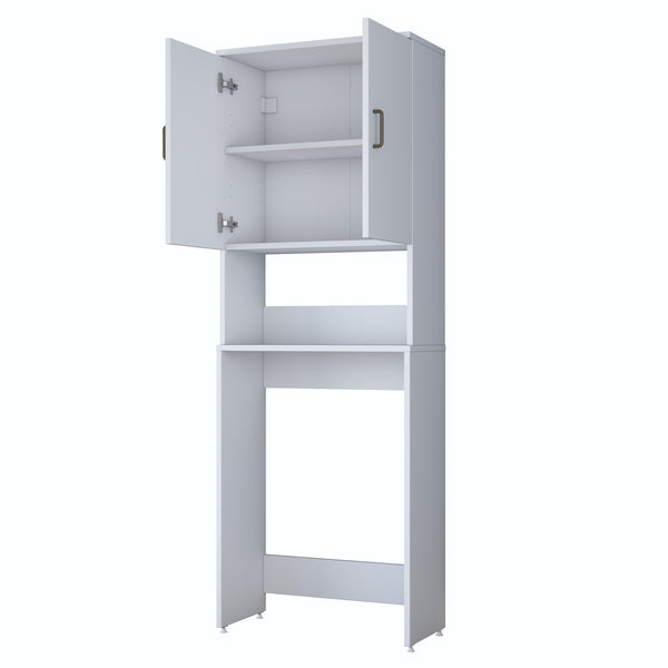Rani KD139 Çamaşır Makinesi Dolabı 2 Kapaklı 2 Raflı Banyo Dolabı Beyaz