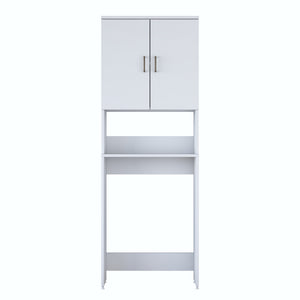 Rani KD139 Çamaşır Makinesi Dolabı 2 Kapaklı 2 Raflı Banyo Dolabı Beyaz