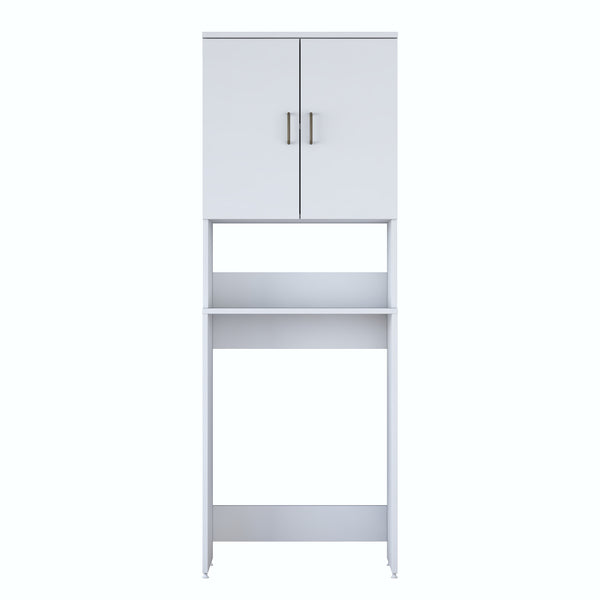 Rani KD139 Çamaşır Makinesi Dolabı 2 Kapaklı 2 Raflı Banyo Dolabı Beyaz