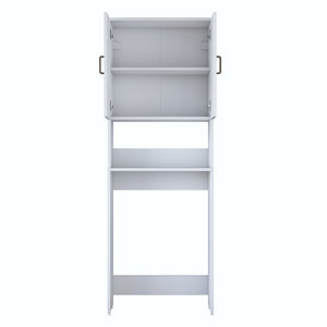 Rani KD139 Çamaşır Makinesi Dolabı 2 Kapaklı 2 Raflı Banyo Dolabı Beyaz