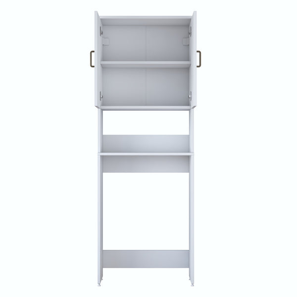 Rani KD139 Çamaşır Makinesi Dolabı 2 Kapaklı 2 Raflı Banyo Dolabı Beyaz