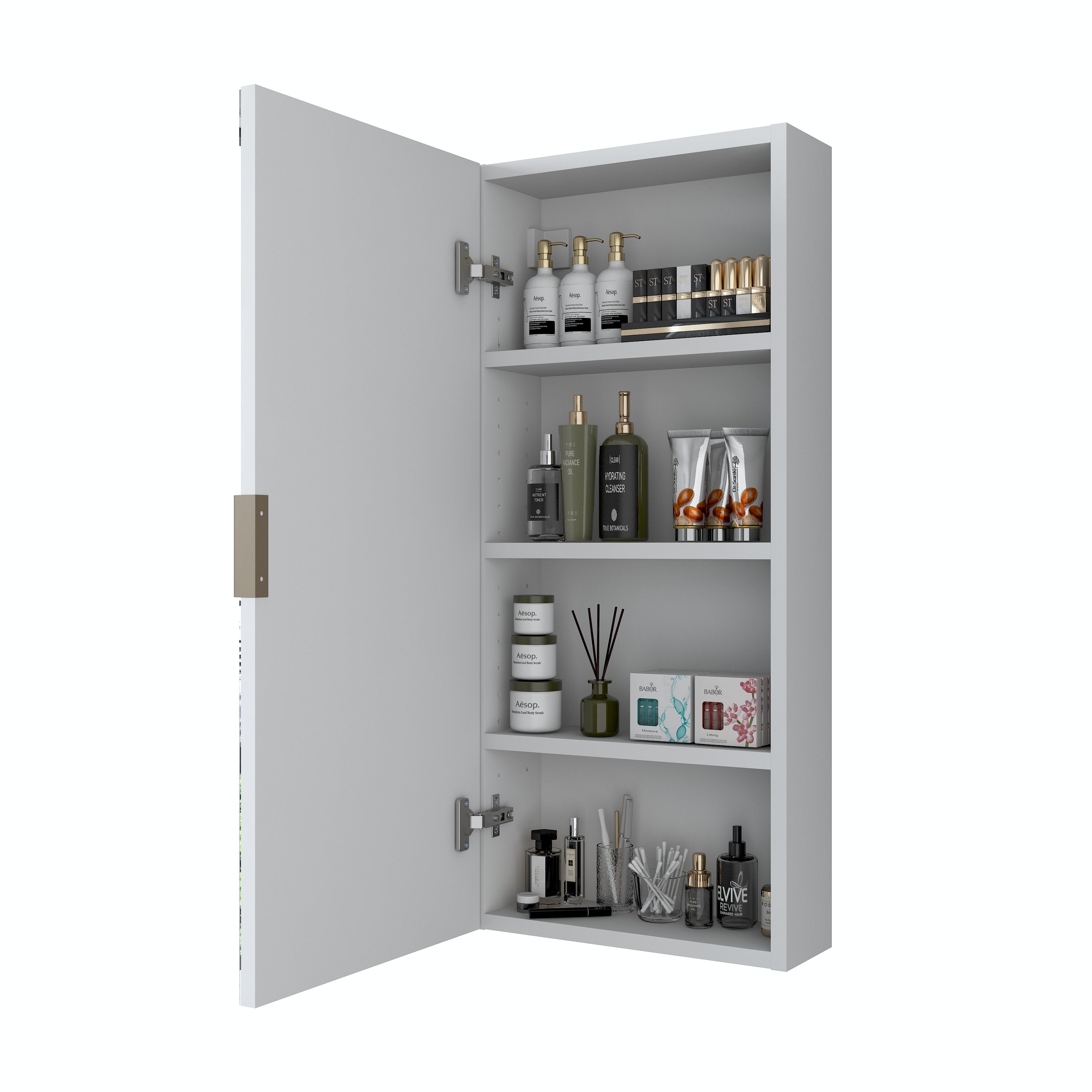 Rani KB109 Aynalı Banyo Dolabı Raflı Çok Amaçlı Dolap Beyaz