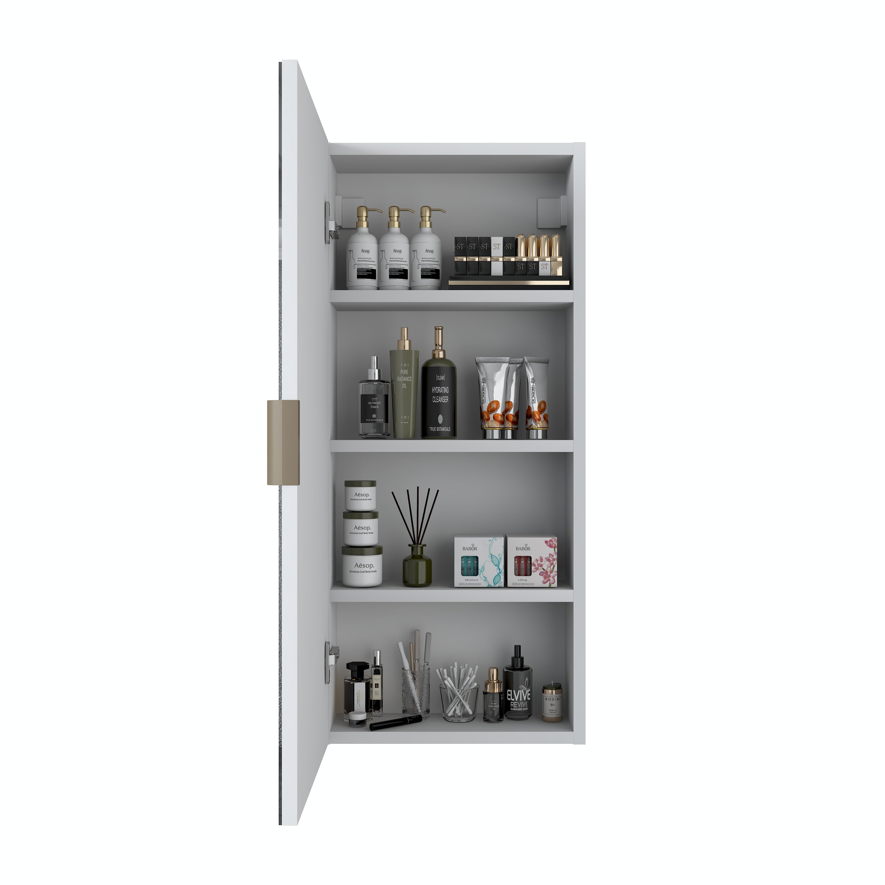 Rani KB109 Aynalı Banyo Dolabı Raflı Çok Amaçlı Dolap Beyaz