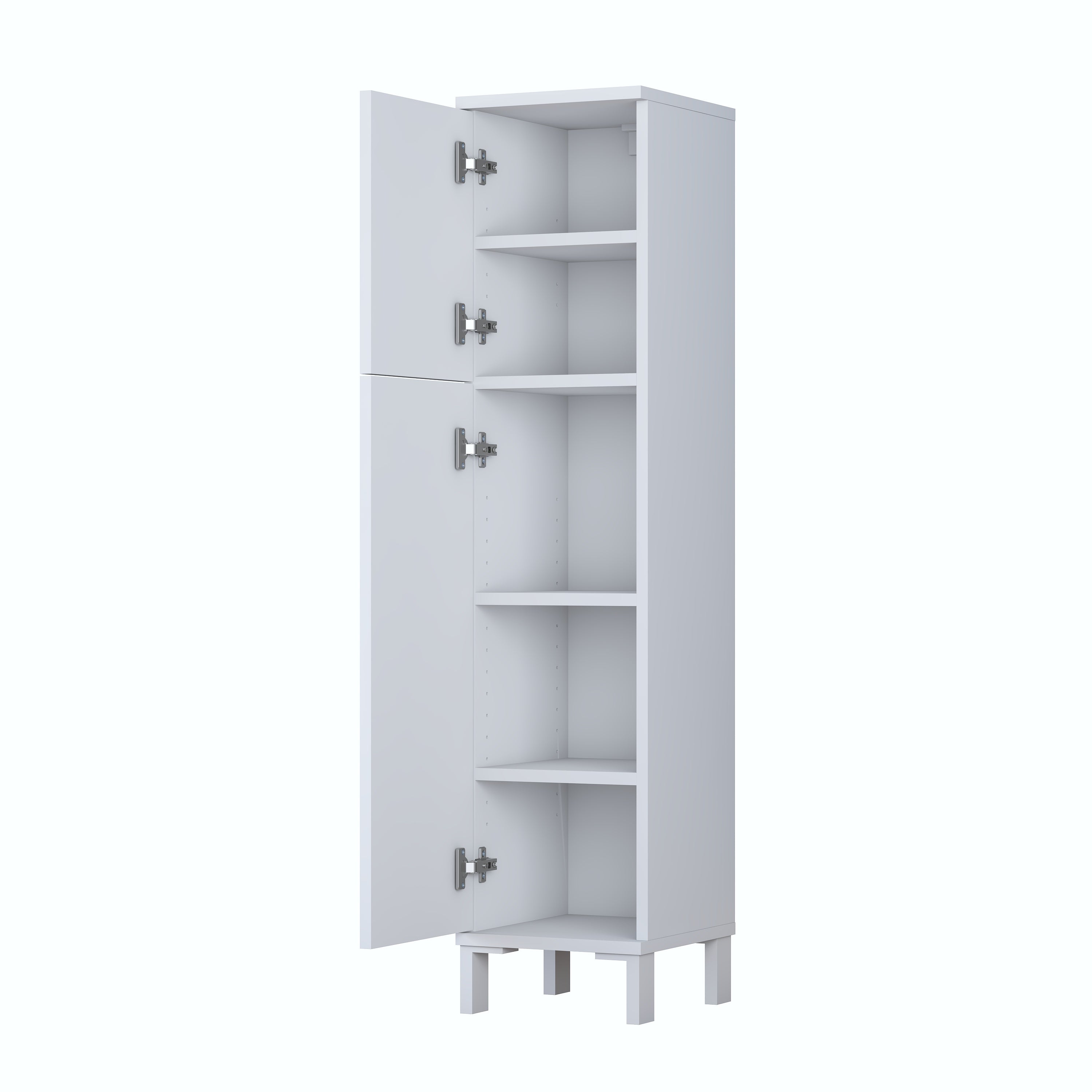Rani KC115 Banyo Dolabı 2 Kapaklı 4 Raflı Çok Amaçlı Dolap Beyaz