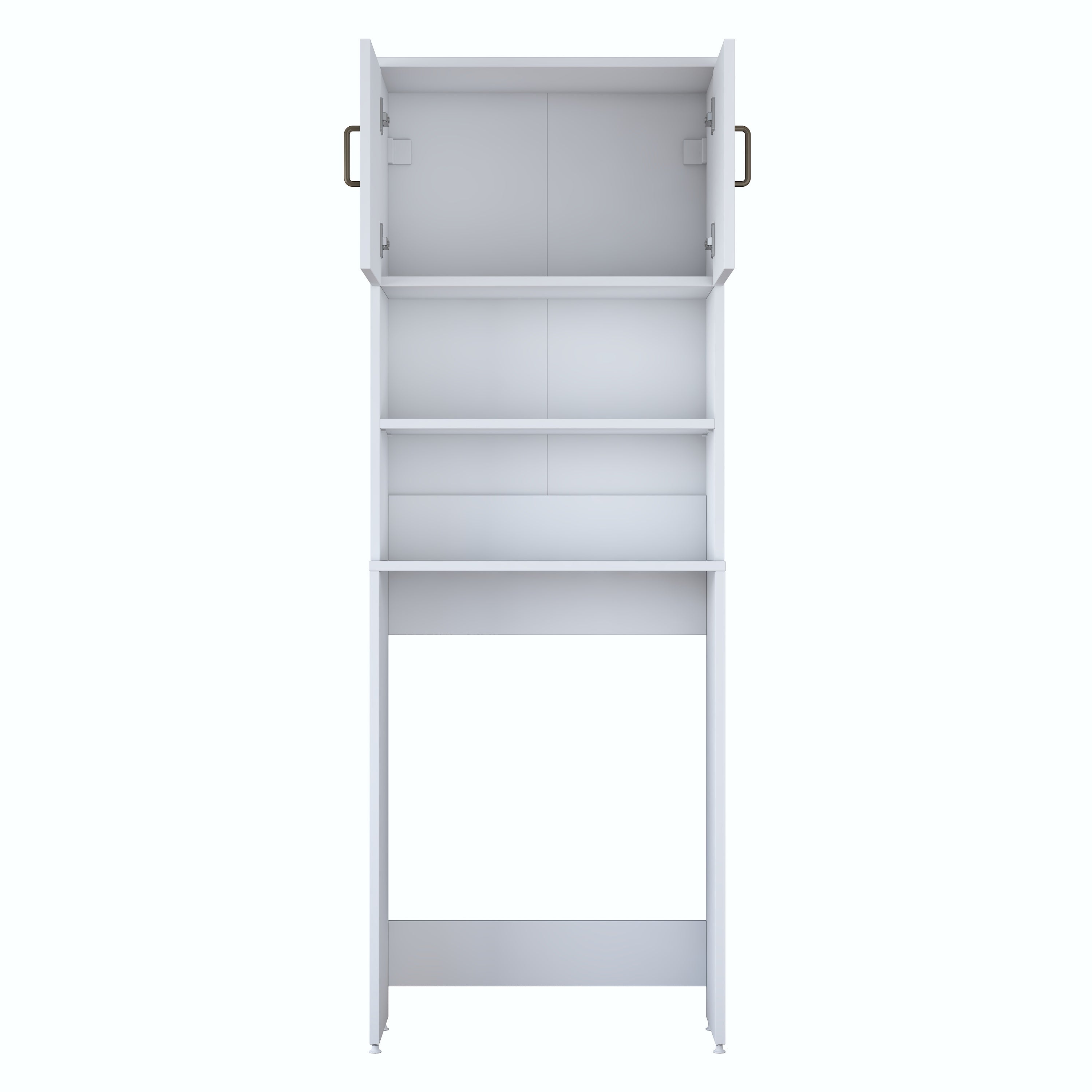 Rani KD140 Çamaşır Makinesi Dolabı 2 Kapaklı 2 Raflı Banyo Dolabı Beyaz