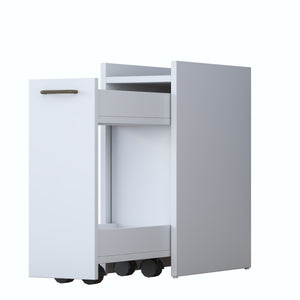 Rani KC108 Banyo Dolabı Tekerlekli Raflı Çekmeceli Çok Amaçlı Dolap Beyaz