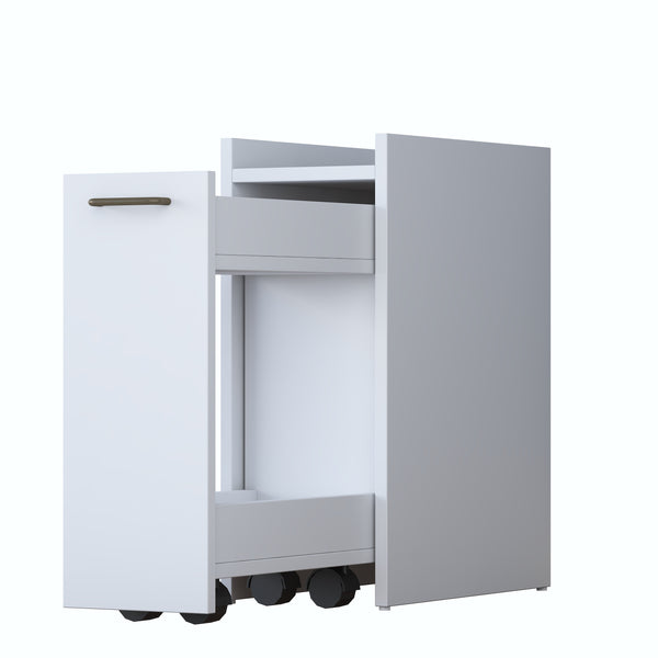 Rani KC108 Banyo Dolabı Tekerlekli Raflı Çekmeceli Çok Amaçlı Dolap Beyaz