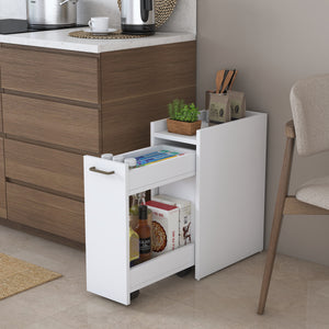 Rani KC108 Banyo Dolabı Tekerlekli Raflı Çekmeceli Çok Amaçlı Dolap Beyaz