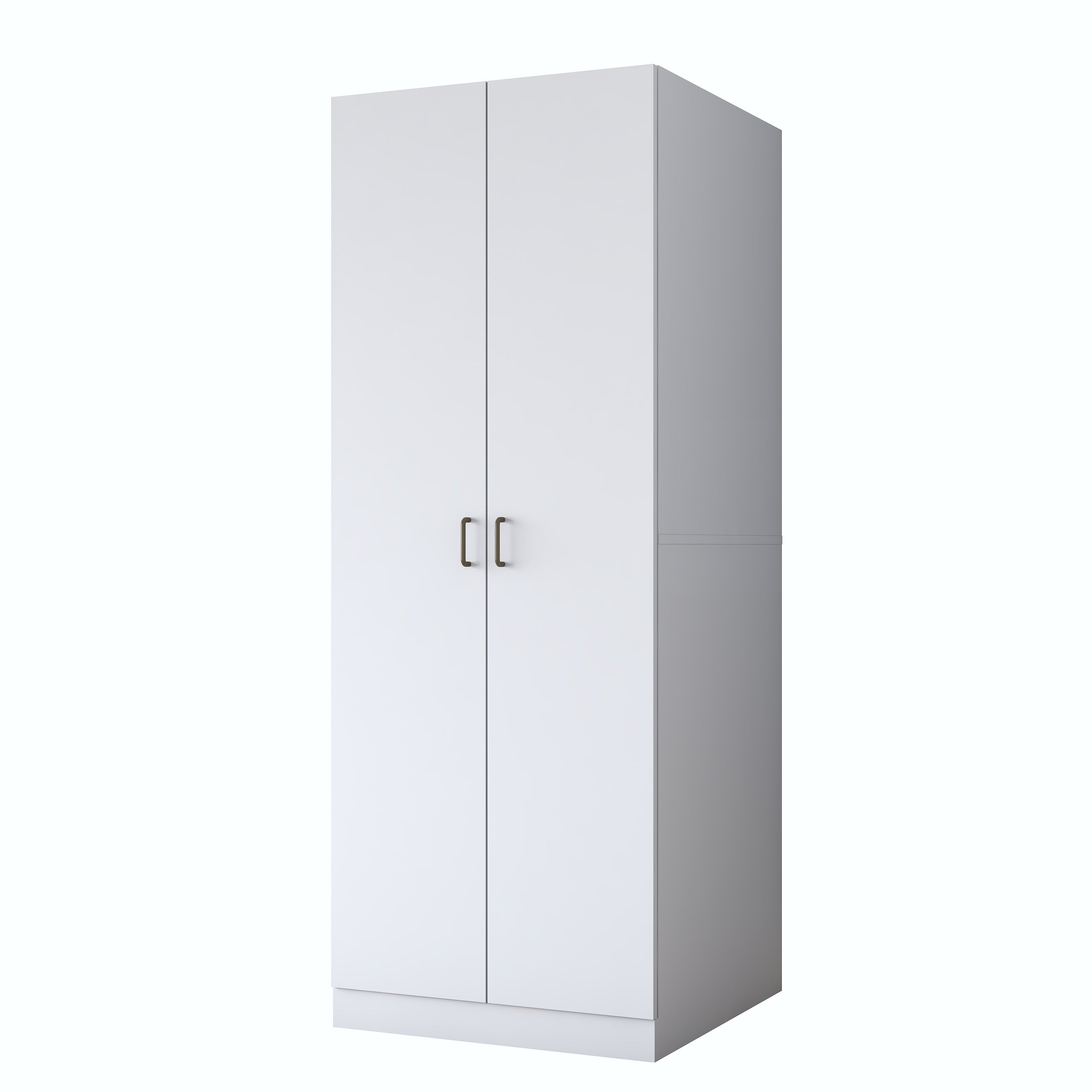 Rani KD125 Çamaşır Makinesi Dolabı 2 Kapaklı Raflı Çekmeceli Banyo Dolabı Beyaz