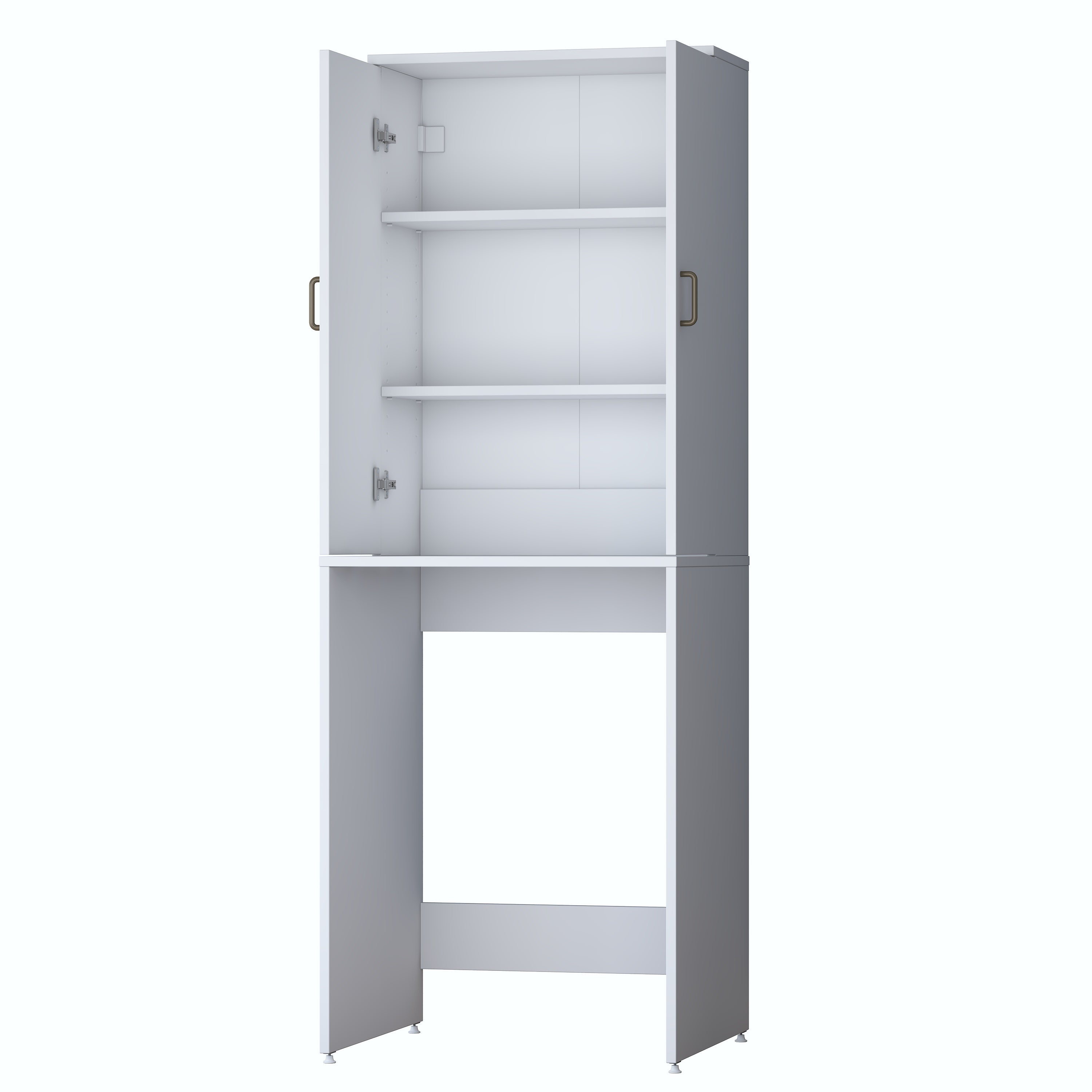 Rani KD135 Çamaşır Makinesi Dolabı 2 Raflı Kapaklı Banyo Dolabı Beyaz