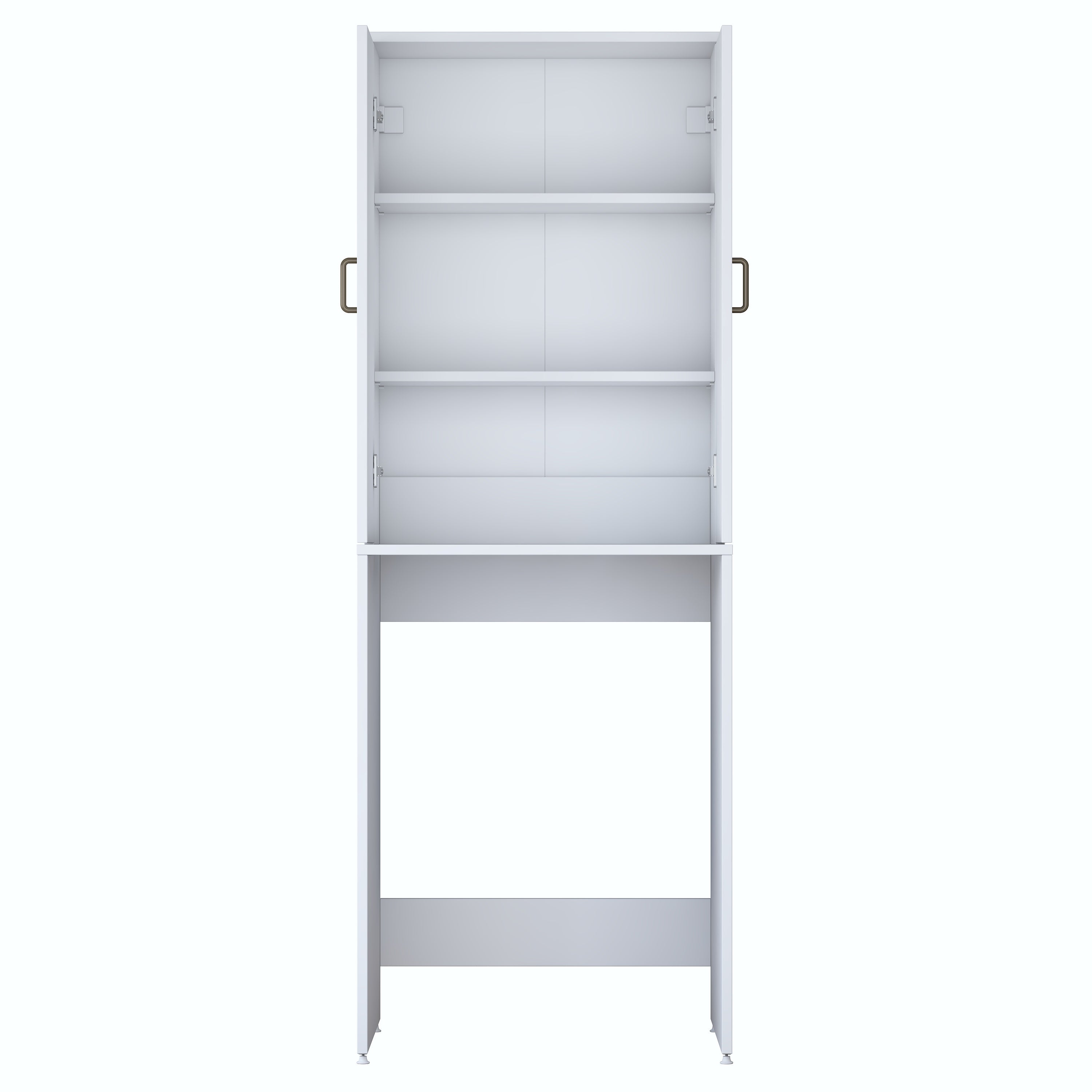 Rani KD135 Çamaşır Makinesi Dolabı 2 Raflı Kapaklı Banyo Dolabı Beyaz