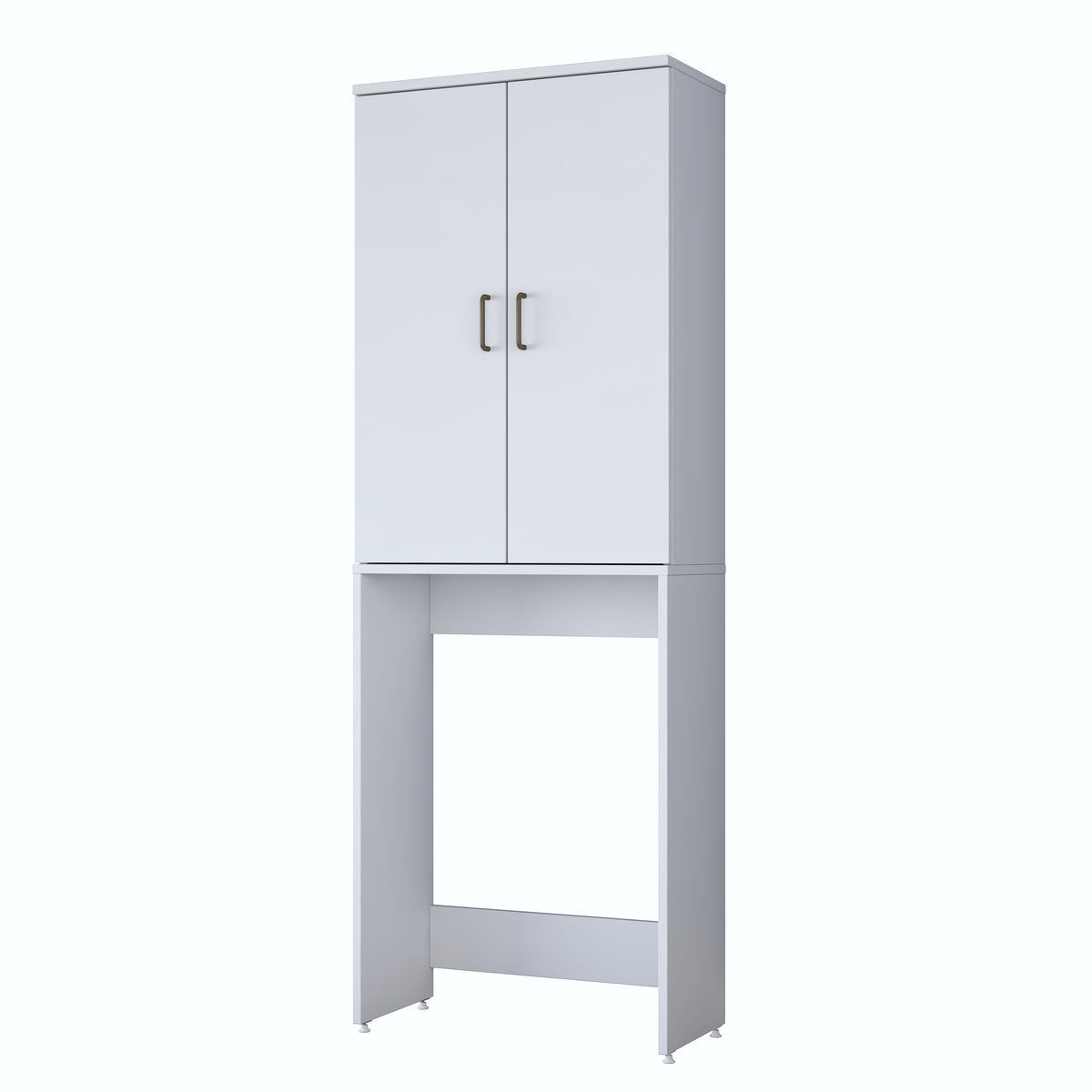 Rani KD138 Çamaşır Makinesi Dolabı 2 Kapaklı 2 Raflı Banyo Dolabı Beyaz
