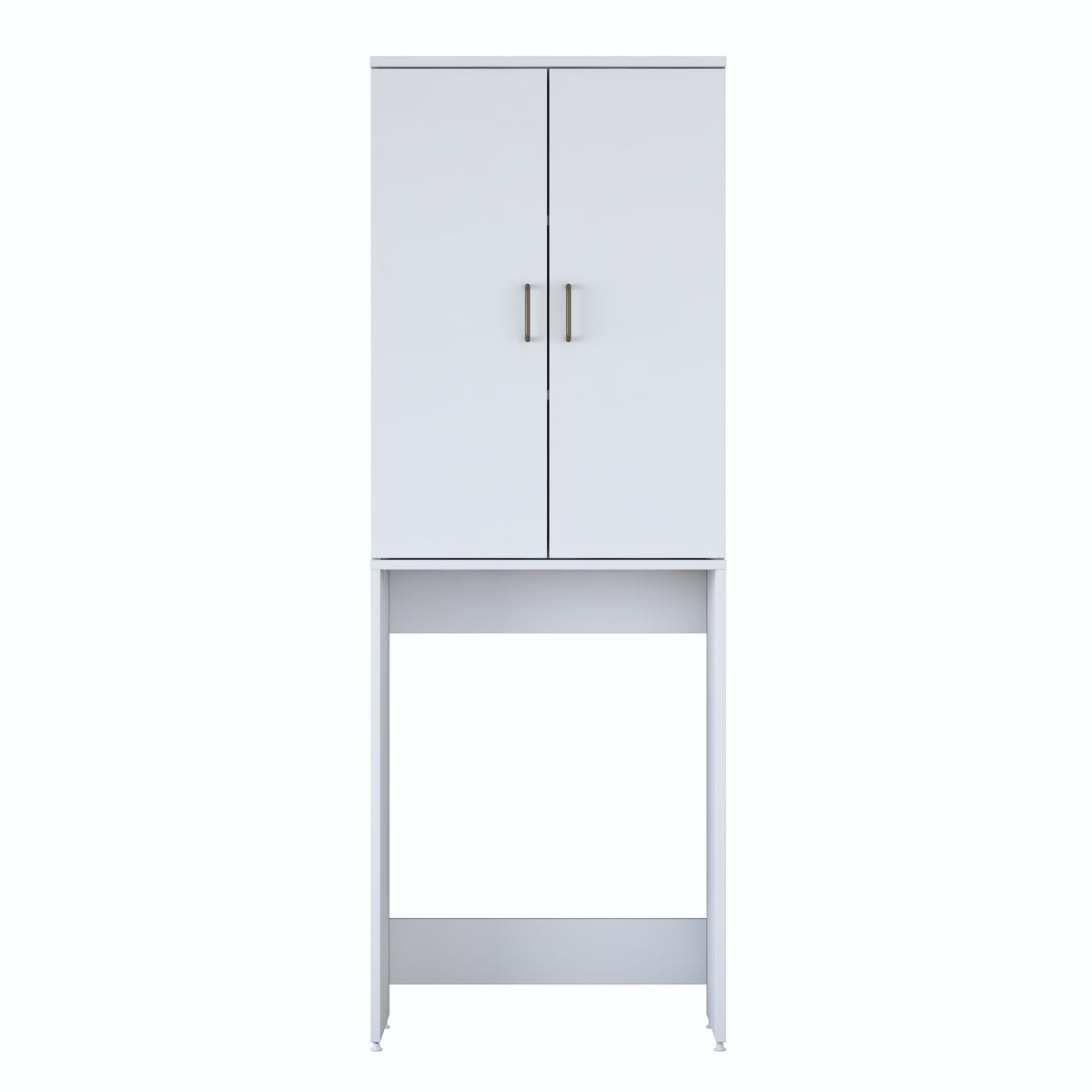 Rani KD138 Çamaşır Makinesi Dolabı 2 Kapaklı 2 Raflı Banyo Dolabı Beyaz