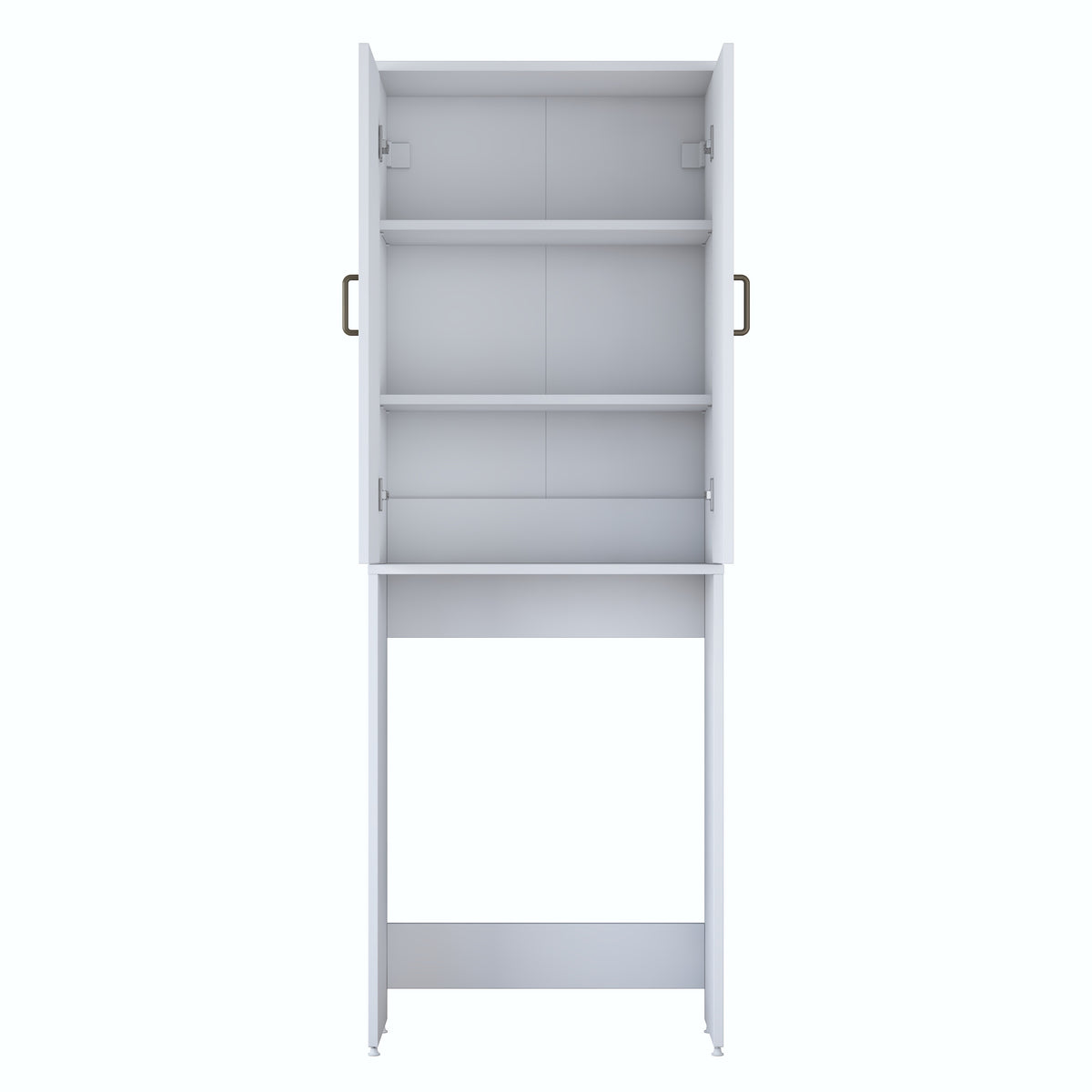 Rani KD138 Çamaşır Makinesi Dolabı 2 Kapaklı 2 Raflı Banyo Dolabı Beyaz