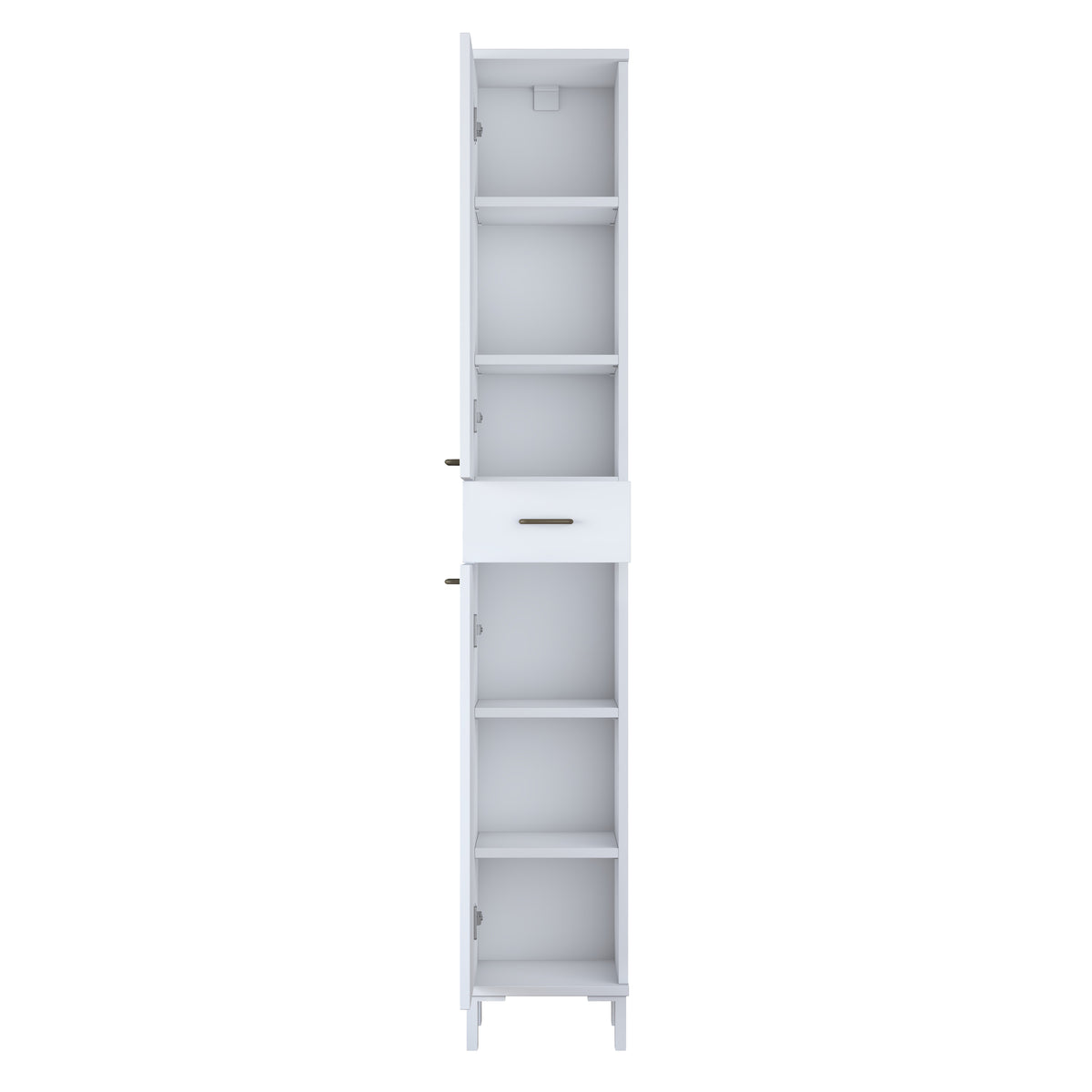Rani KC112 Banyo Dolabı 2 Kapaklı 4 Raflı Çekmeceli Çok Amaçlı Dolap Beyaz