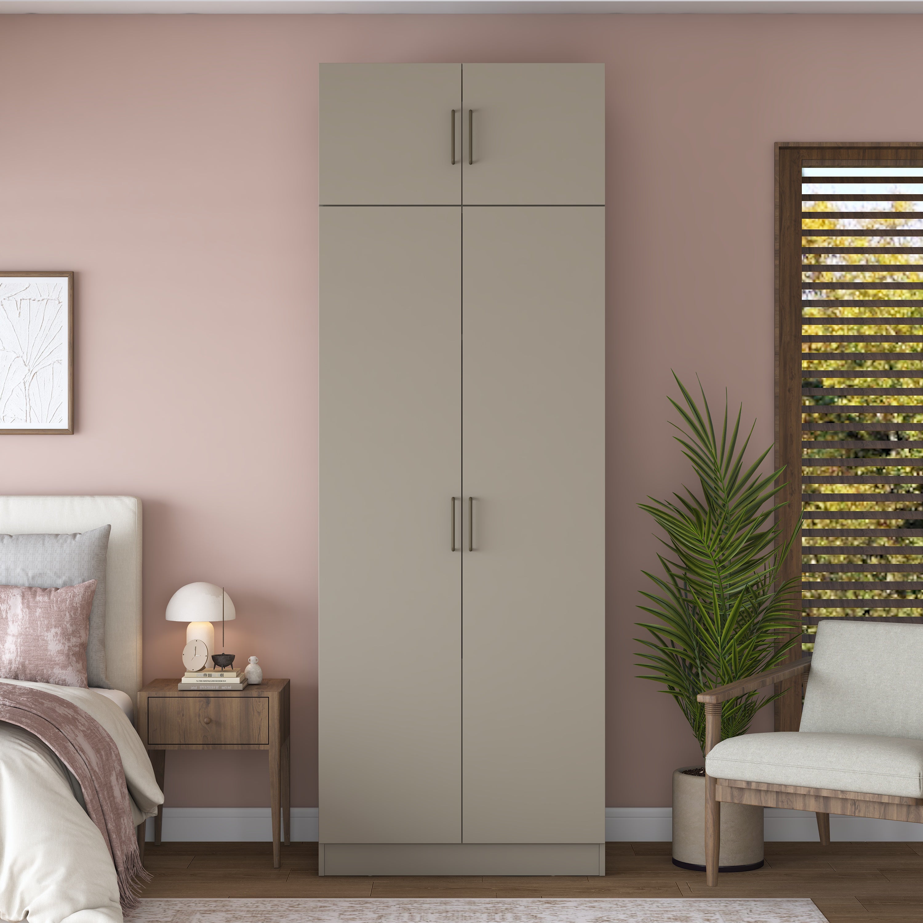 Rani BA319 Gardırop 2 Kapaklı Askılı Elbise Dolabı Kumtaşı