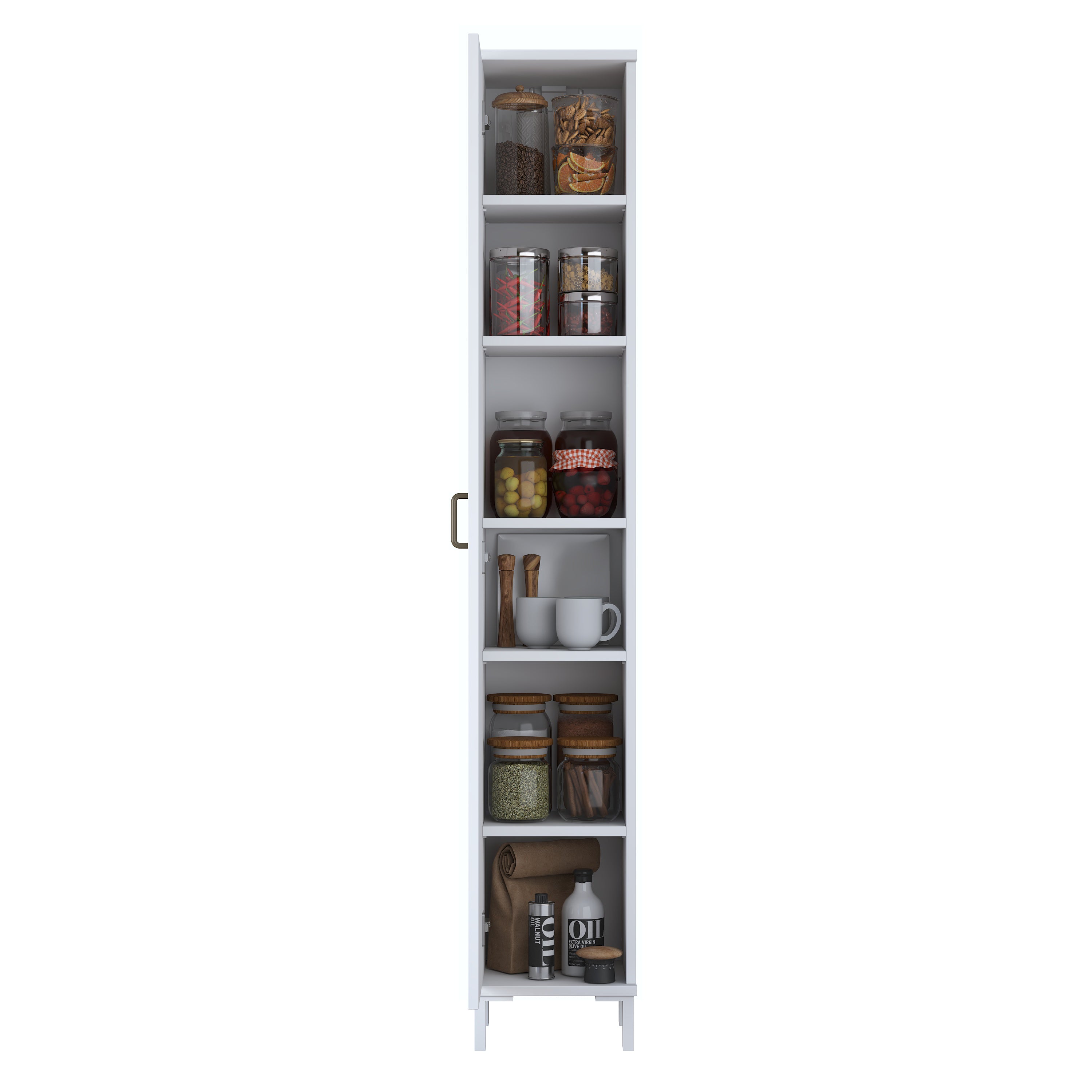 Rani KC111 Banyo Dolabı Tek Kapaklı 5 Raflı Çok Amaçlı Dolap Beyaz