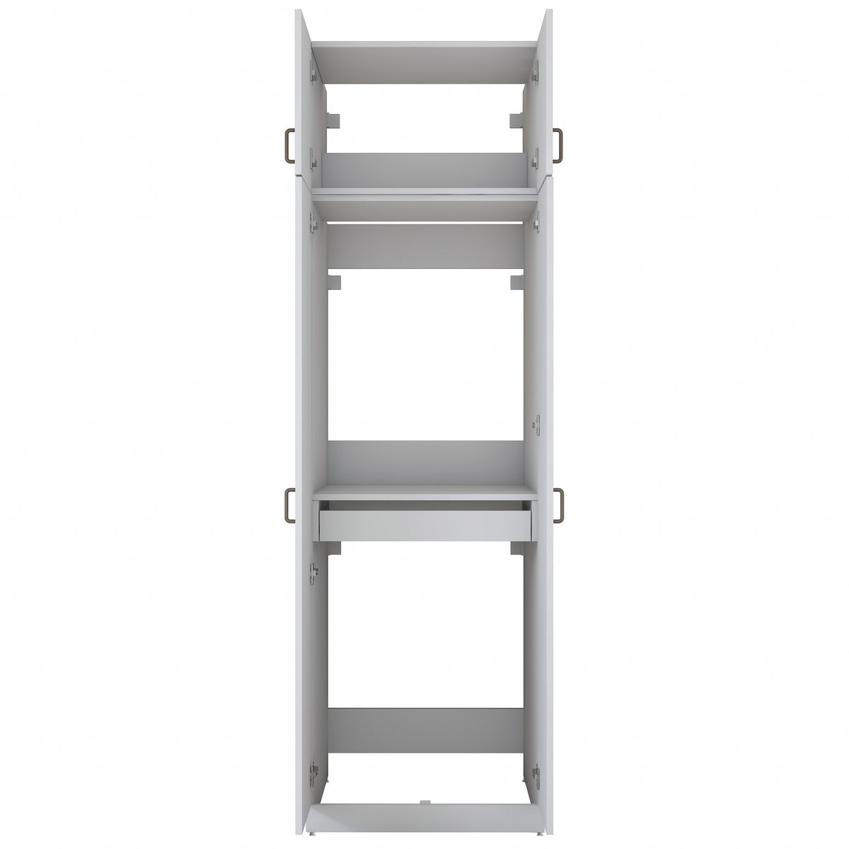 Rani KD144 Çamaşır Ve Kurutma Makinesi Dolabı 4 Kapaklı Çekmeceli Raflı Banyo Dolabı Beyaz