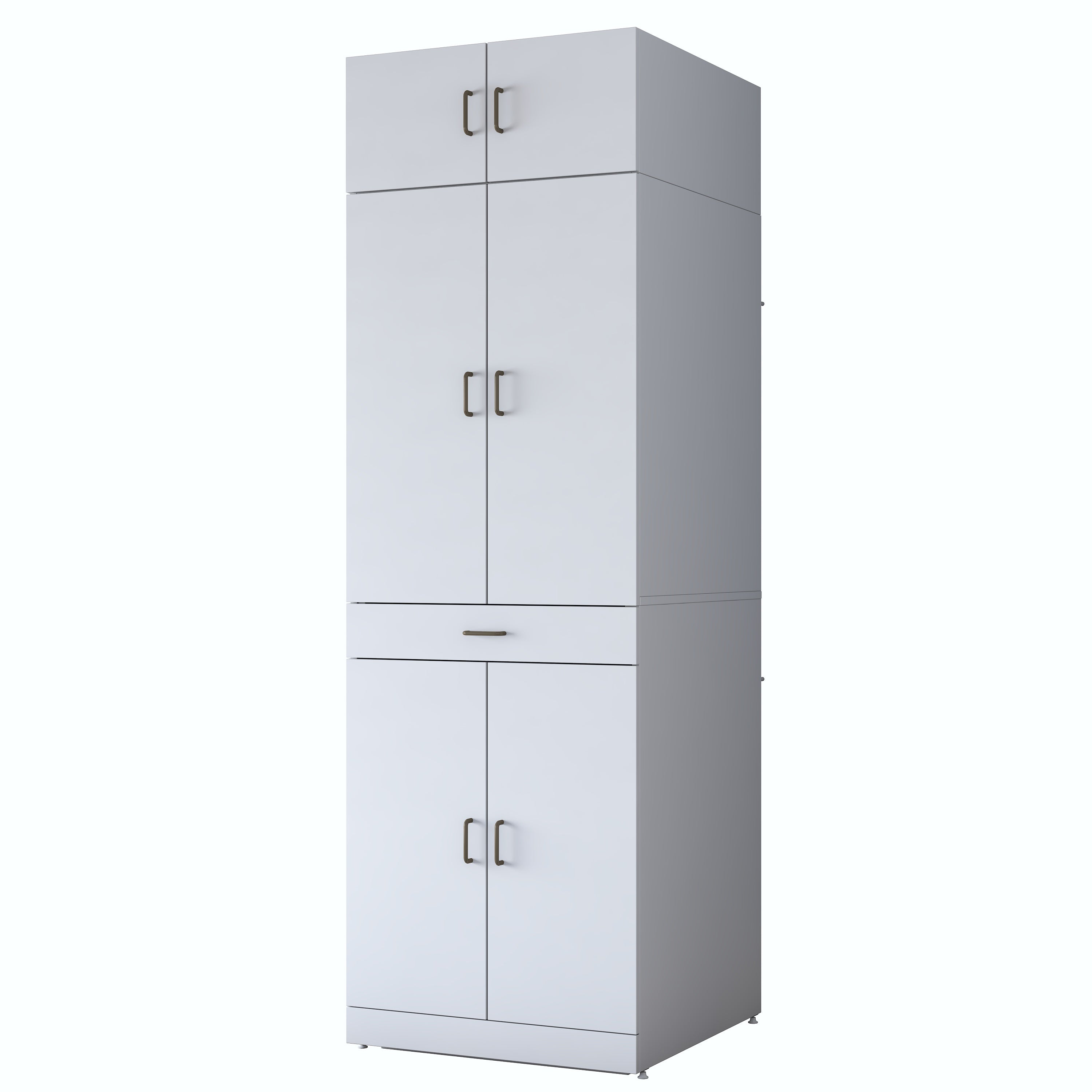 Rani KD143 Çamaşır Ve Kurutma Makinesi Dolabı Çekmeceli Raflı Banyo Dolabı Beyaz