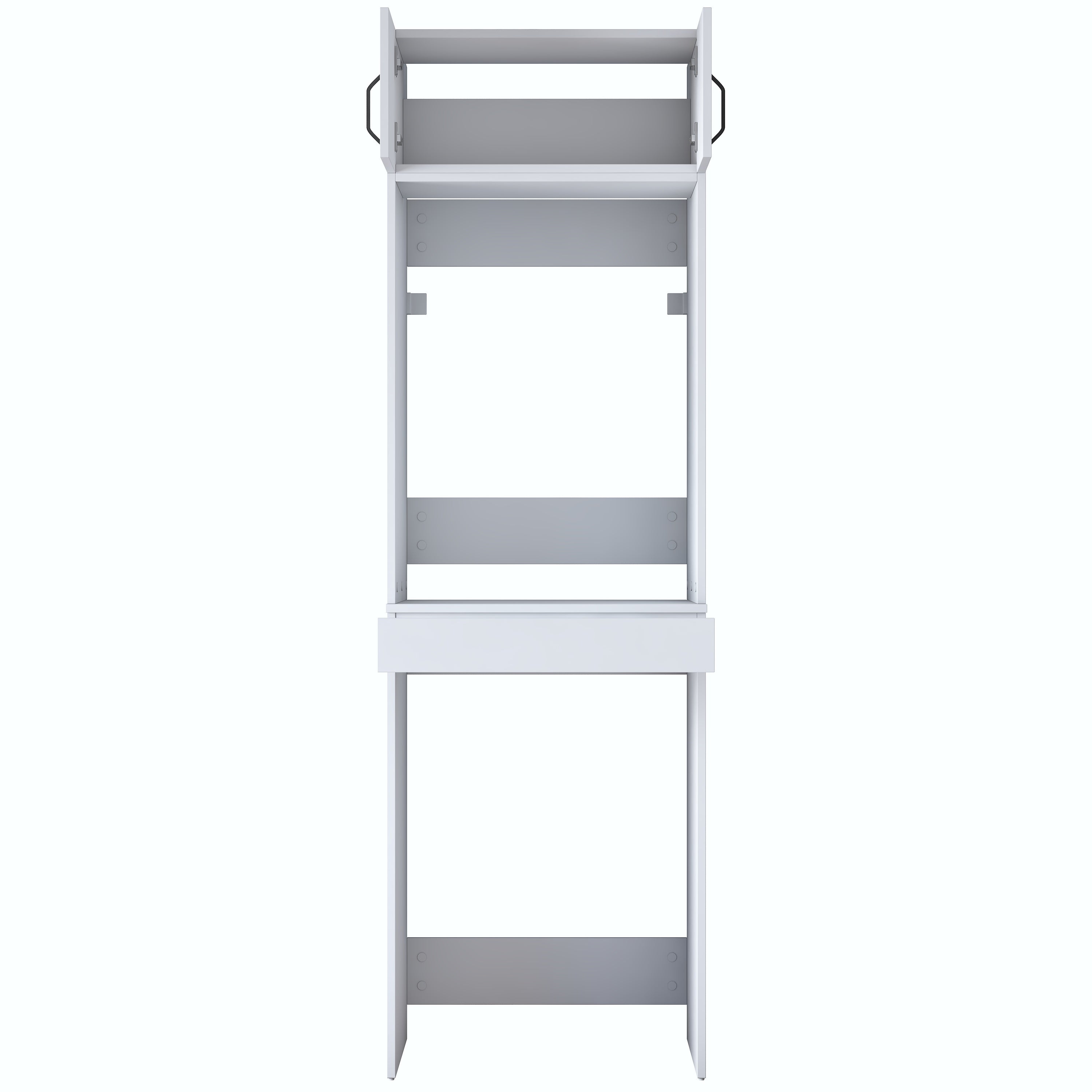 Rani KD147 Çamaşır Ve Kurutma Makinesi Dolabı Çekmeceli Raflı Banyo Dolabı Beyaz