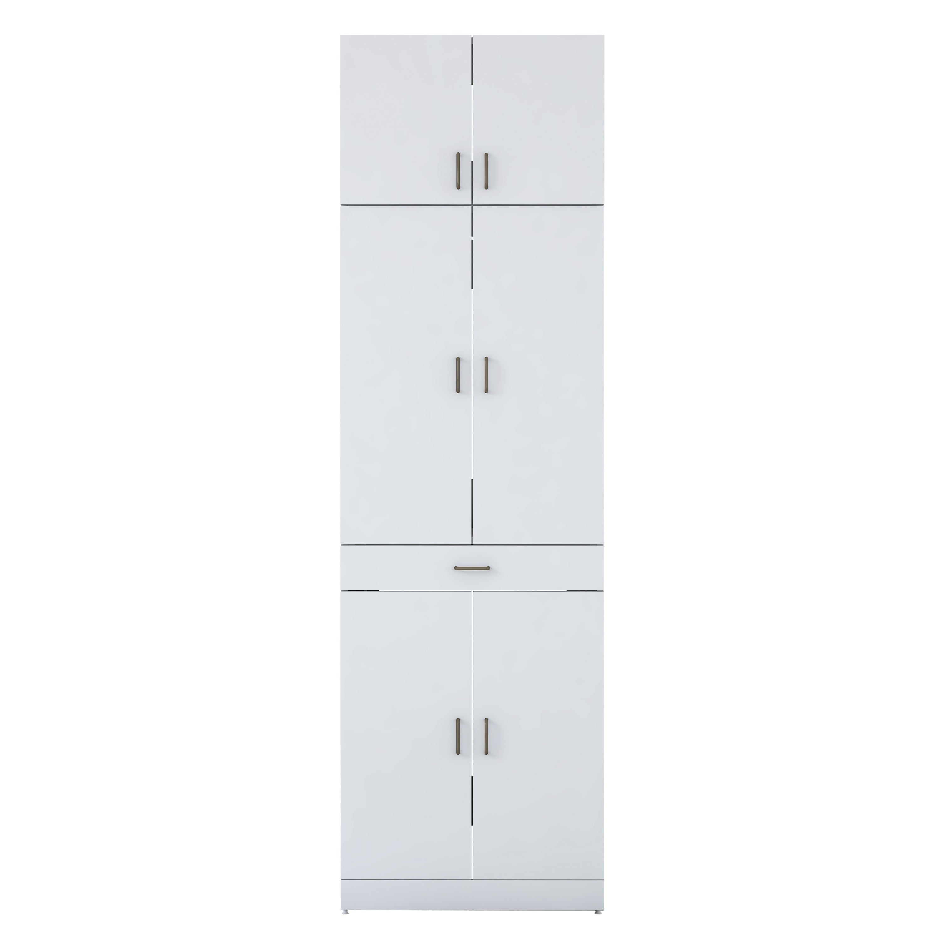 Rani KD146 Çamaşır Ve Kurutma Makinesi Dolabı 4 Kapaklı Çekmeceli Banyo Dolabı Beyaz