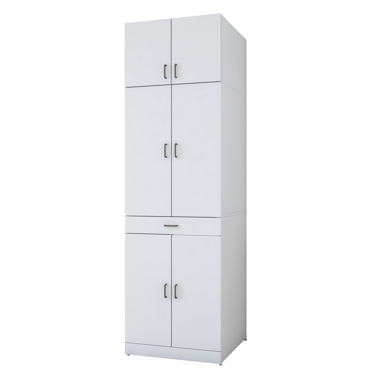 Rani KD146 Çamaşır Ve Kurutma Makinesi Dolabı 4 Kapaklı Çekmeceli Banyo Dolabı Beyaz